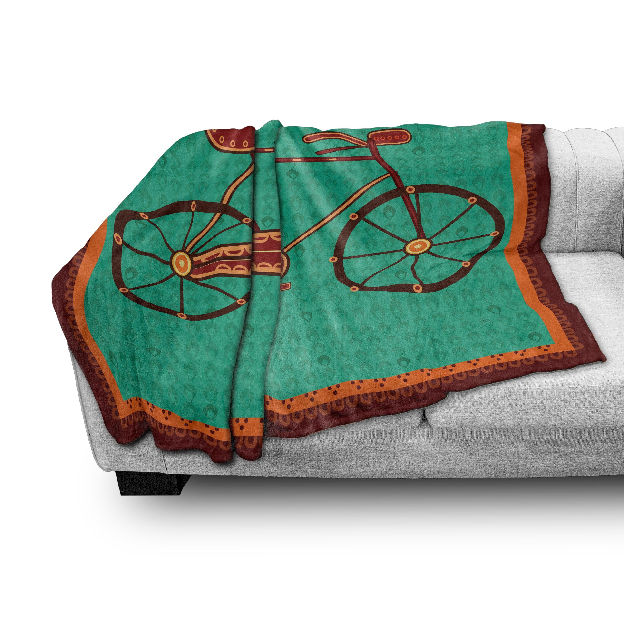 Gemütlicher Fahrrad Plüsch den Außenbereich, und Wohndecke Abakuhaus, Ethnic Desi-Kunst-Art für Innen-