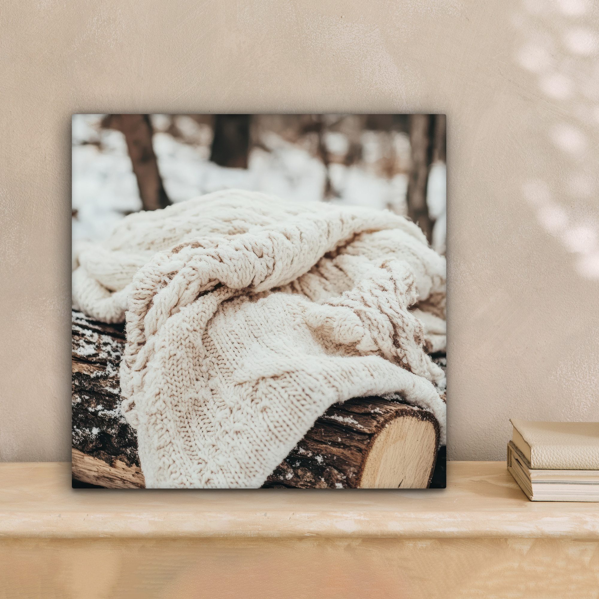 OneMillionCanvasses® Leinwandbild Decke - Weiß - Baumstumpf - Winter - Schn günstig online kaufen