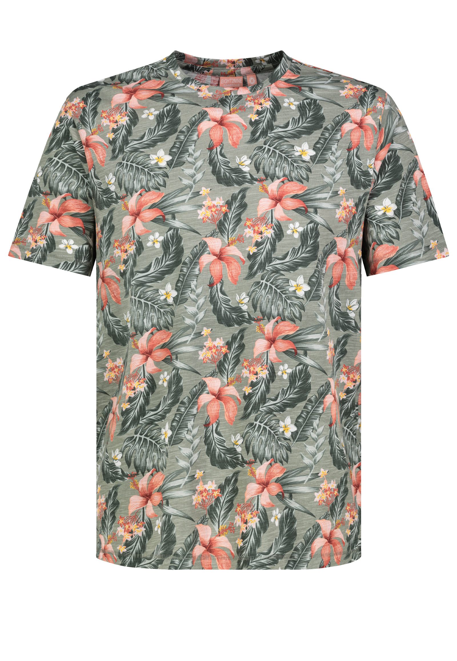 Eight2Nine T-Shirt Komfortabler Rundhalsausschnitt Kurzarm Blumendesign (1-tlg) H16182M22520_S/S Shirts