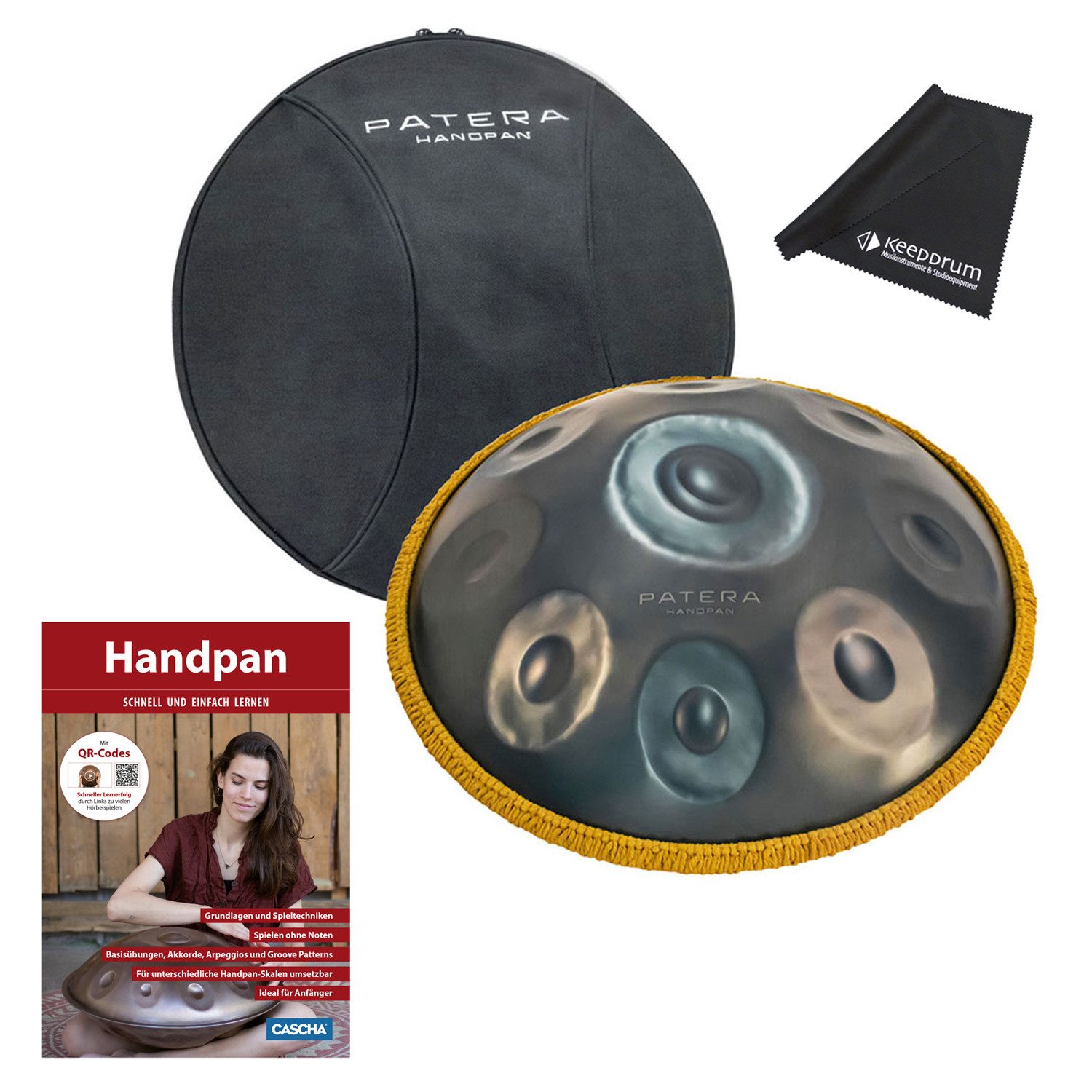 Handpan Patera Handpan HPDM-4 D-Amara mit Lehrbuch