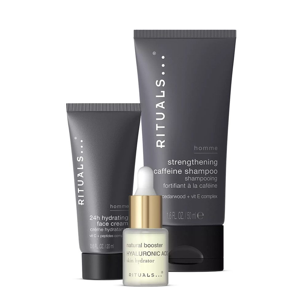 Rituals Pflege-Geschenkset Rituals Homme Skin Care Set Daily Routine, 3-tlg., Vielseitiges Pflegeset für jeden Hauttyp