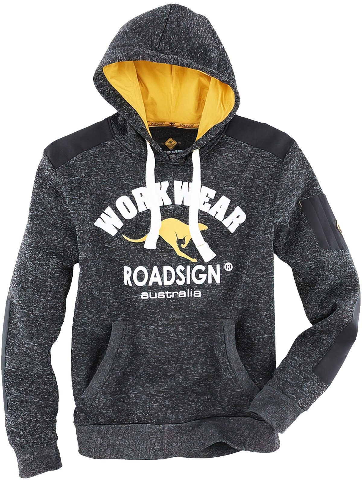 ROADSIGN australia Kapuzensweatshirt Strickfleecehoodie schwarz melange/gelb