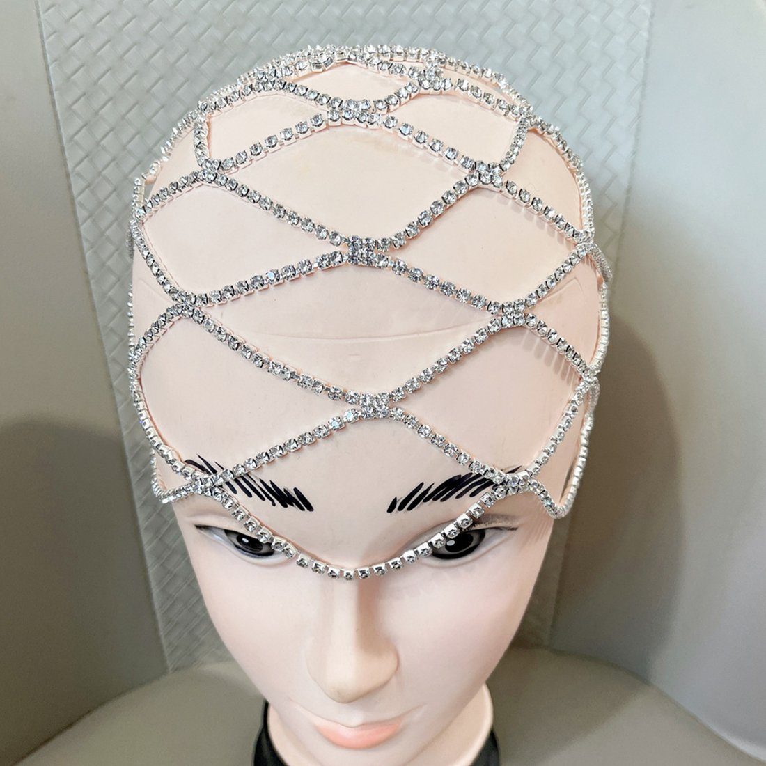Hüte GLAMO Hochzeitspartys Tiaras Haarschmuck Silber Frauen, Diadem Kopfketten für