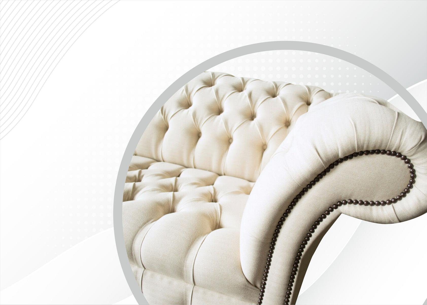 JVmoebel Chesterfield-Sofa Luxus Couch Design, 3-Sitzer Dreisitzer Made in Neu Europe Chesterfield Creme