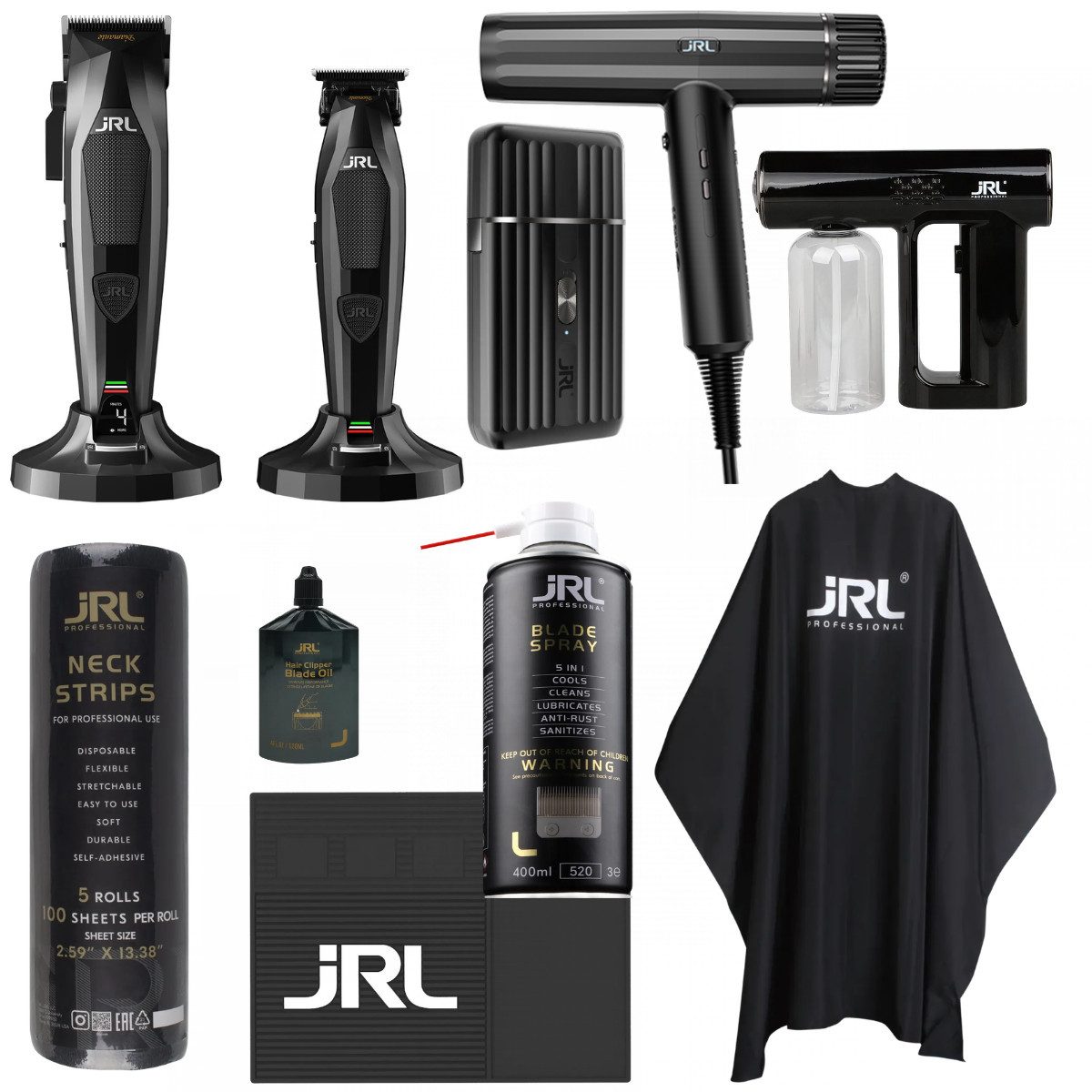 JRL Haarschneider Friseursets, Komplettset bestehend aus Clipper, Trimmer usw., Profi Barber Komplettset, kabellos & leistungsstark