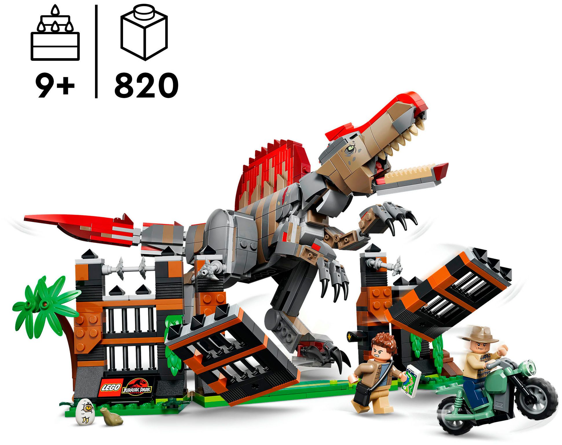 LEGO® Flucht des Spinosaurus (77982), LEGO Jurassic World Konstruktionsspielsteine, (820 St), Made in Europe