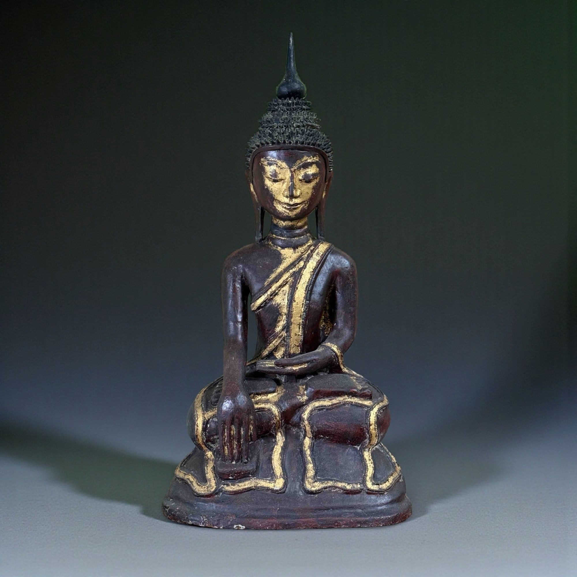 Asien LifeStyle Buddhafigur Lacquerware Buddha Statue Burma Skulptur 73 cm groß