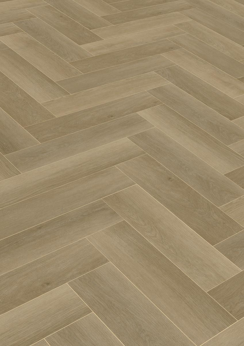 Check Vinylboden Herringbone Eiche – Fischgrät Klick Vinyl, robust & pflegeleicht, inkl. Trittschall Premium, Packung, In 1 Packung: 20 Paneele - 1,752m², NK 42, 5,5 mm