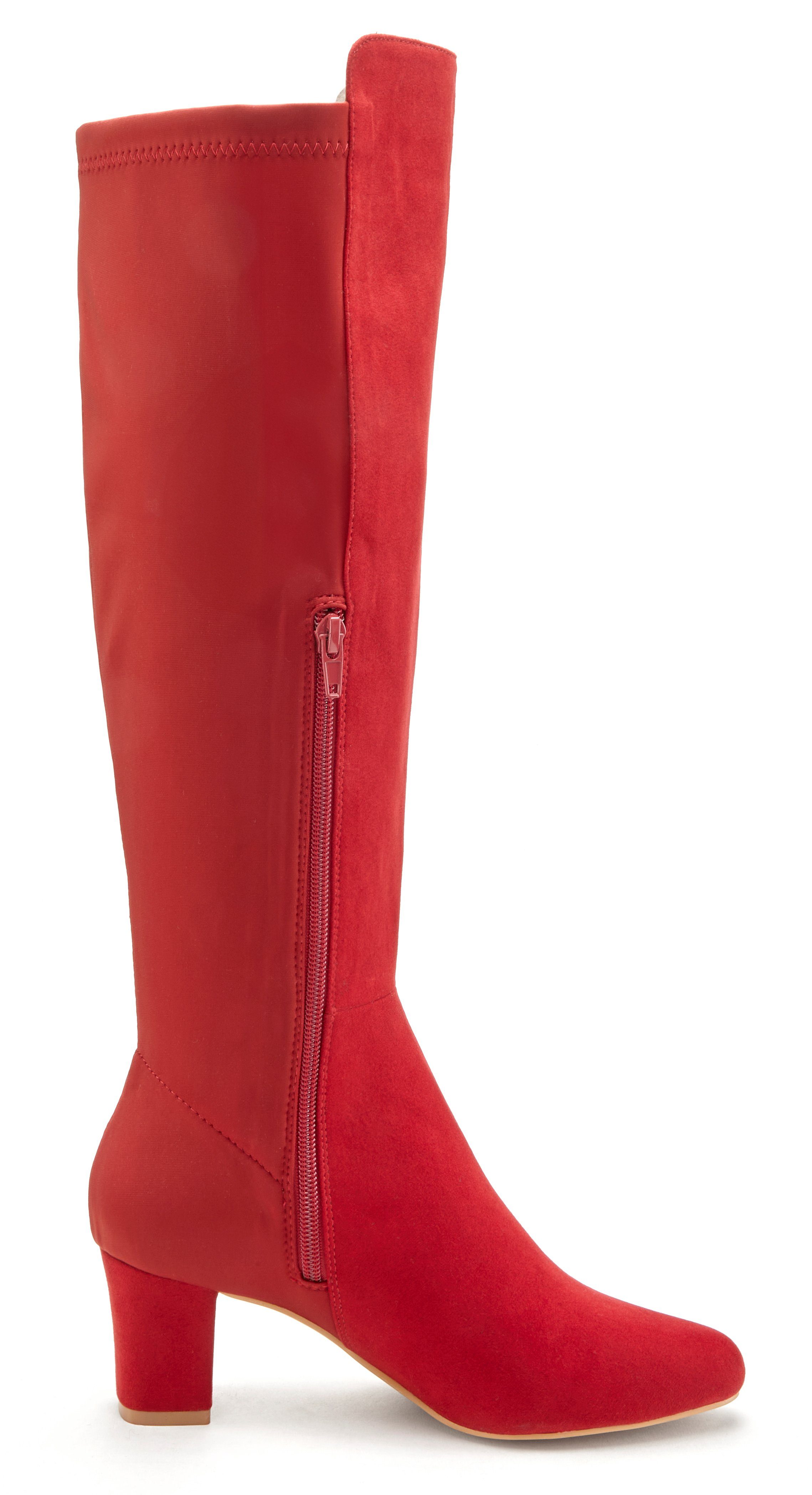 LASCANA Stiefelette, Langer Stiefel, Stiefel mit Stretcheinsatz und Langschaft VEGAN