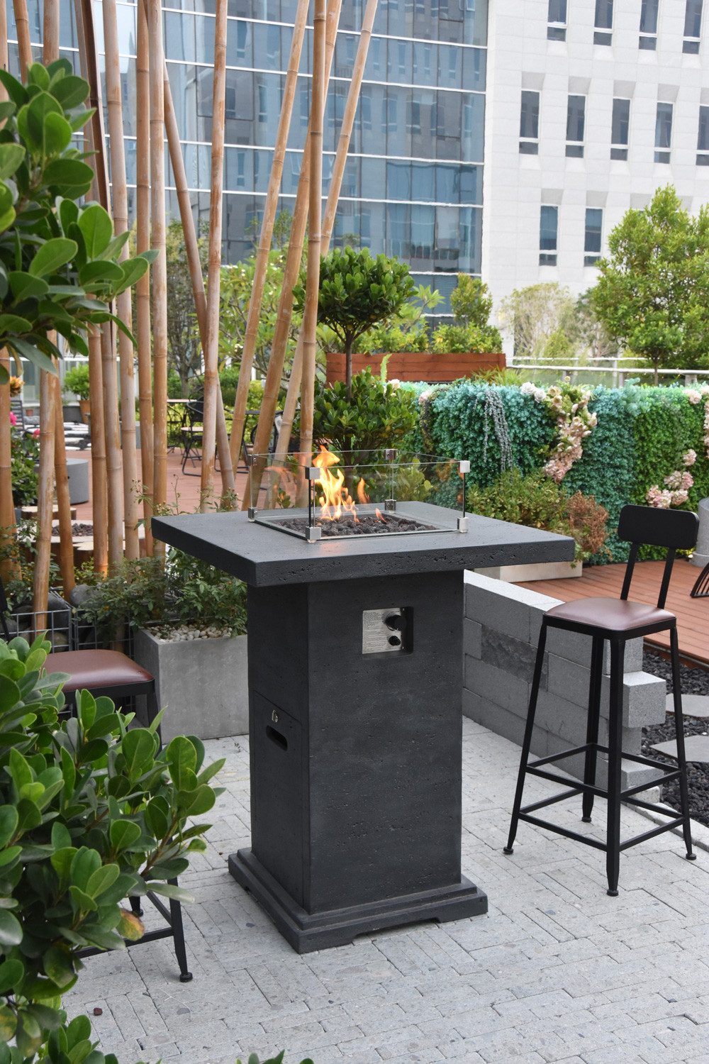 ELEMENTI Feuertisch Gasfeuertisch "Montreal", (anthrazit), in Beton-Optik