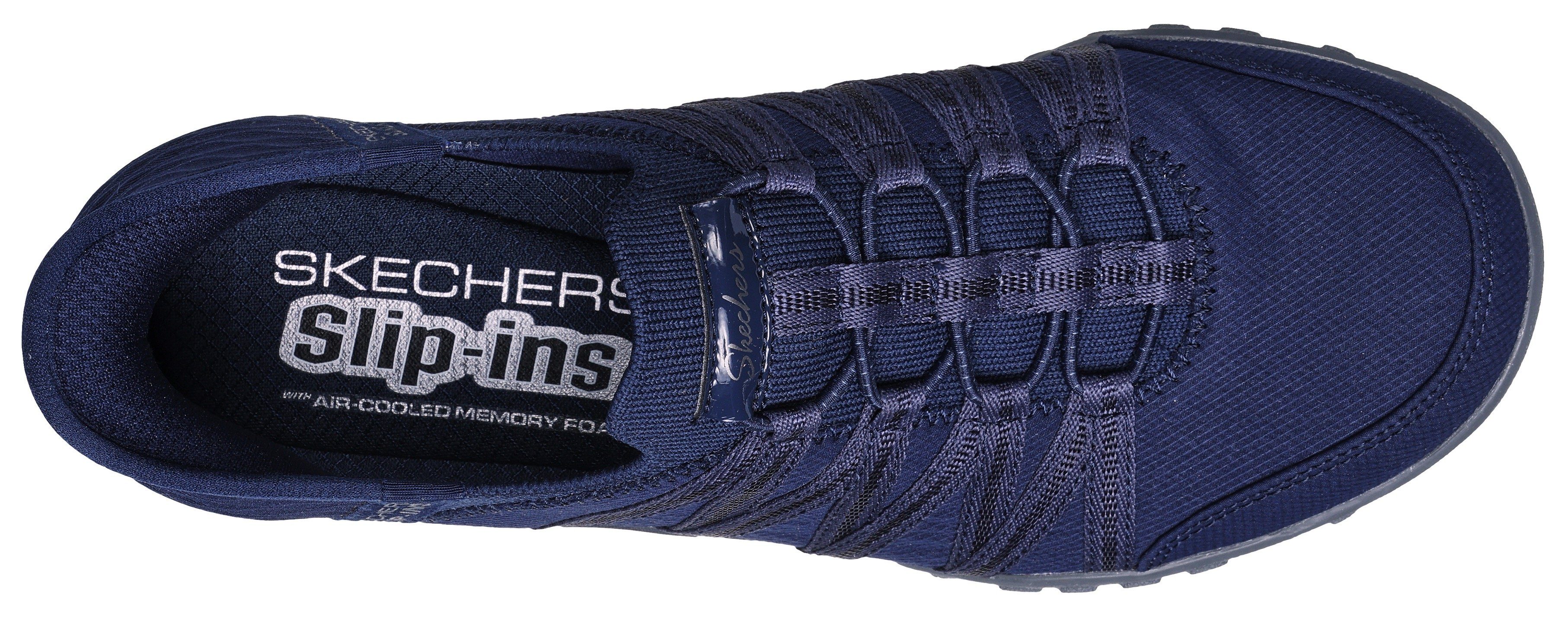 navy Skechers BREATHE-EASY-ROLL-WITH-ME geeignet Slip-On Sneaker für Maschinenwäsche