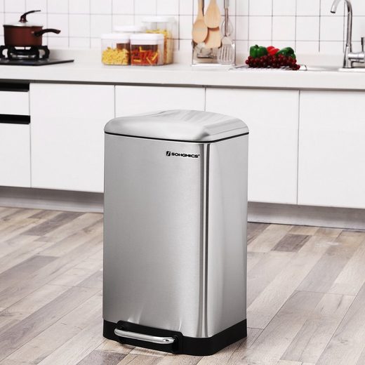 SONGMICS Mülleimer »LTB01GS LTB01W LTB01L«, 30 L Treteimer mit Deckel