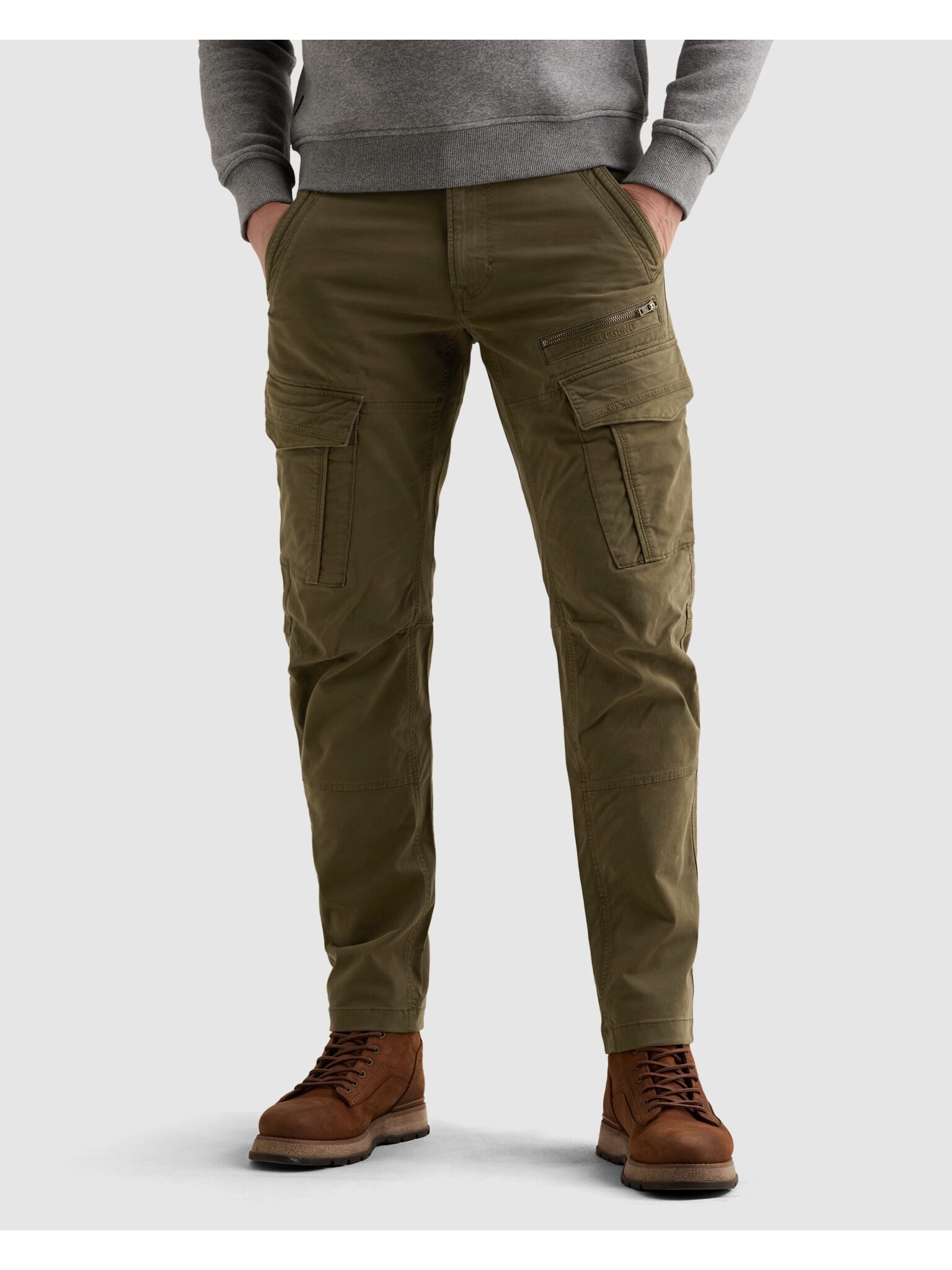 PME LEGEND Cargohose Nordrop Stretch Twill mit Logo Stickerei