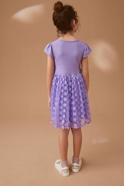 Next Sommerkleid Kleid mit 3D-Blumenmuster (1-tlg)