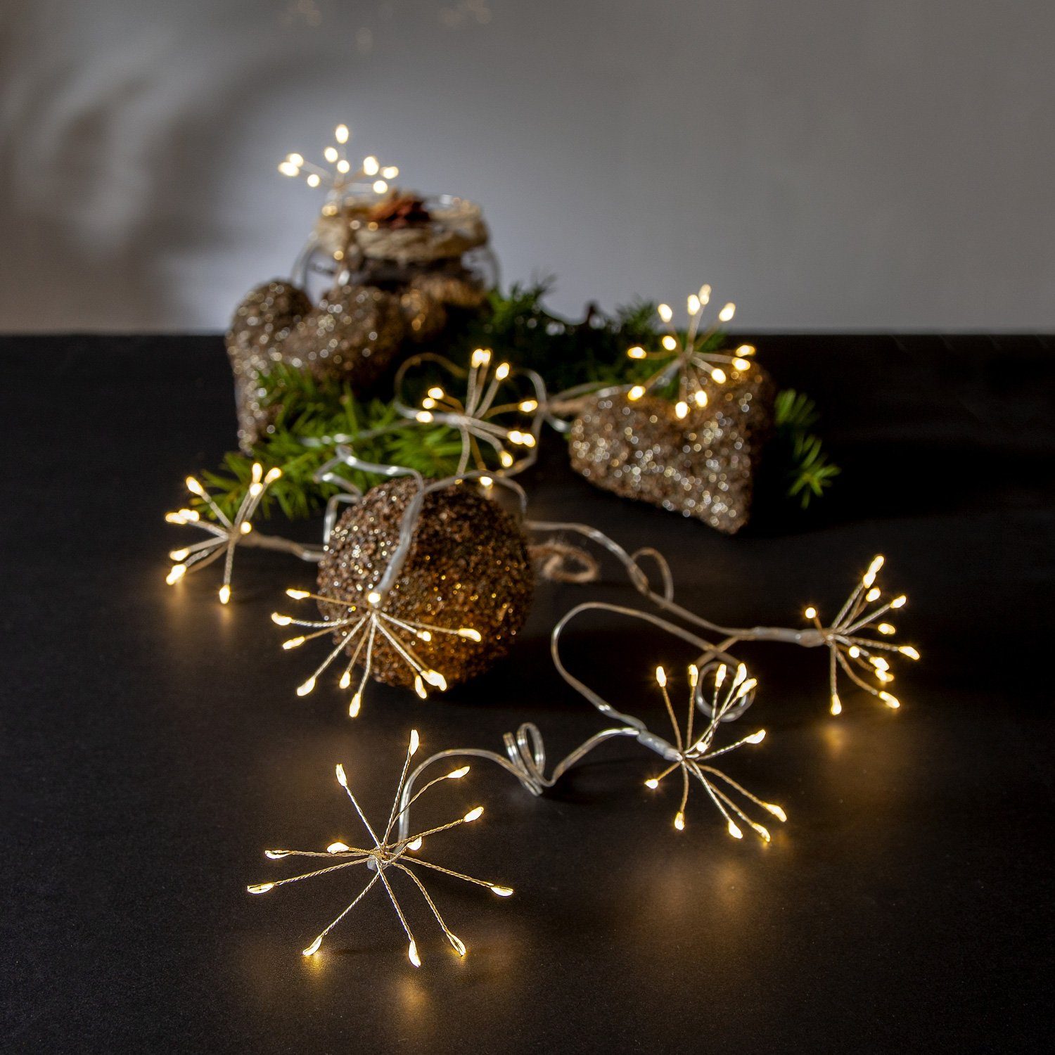 MARELIDA LED-Lichterkette Blume 96 Tautropfen LED 8 Blüten Batterie 2,1m Ti günstig online kaufen