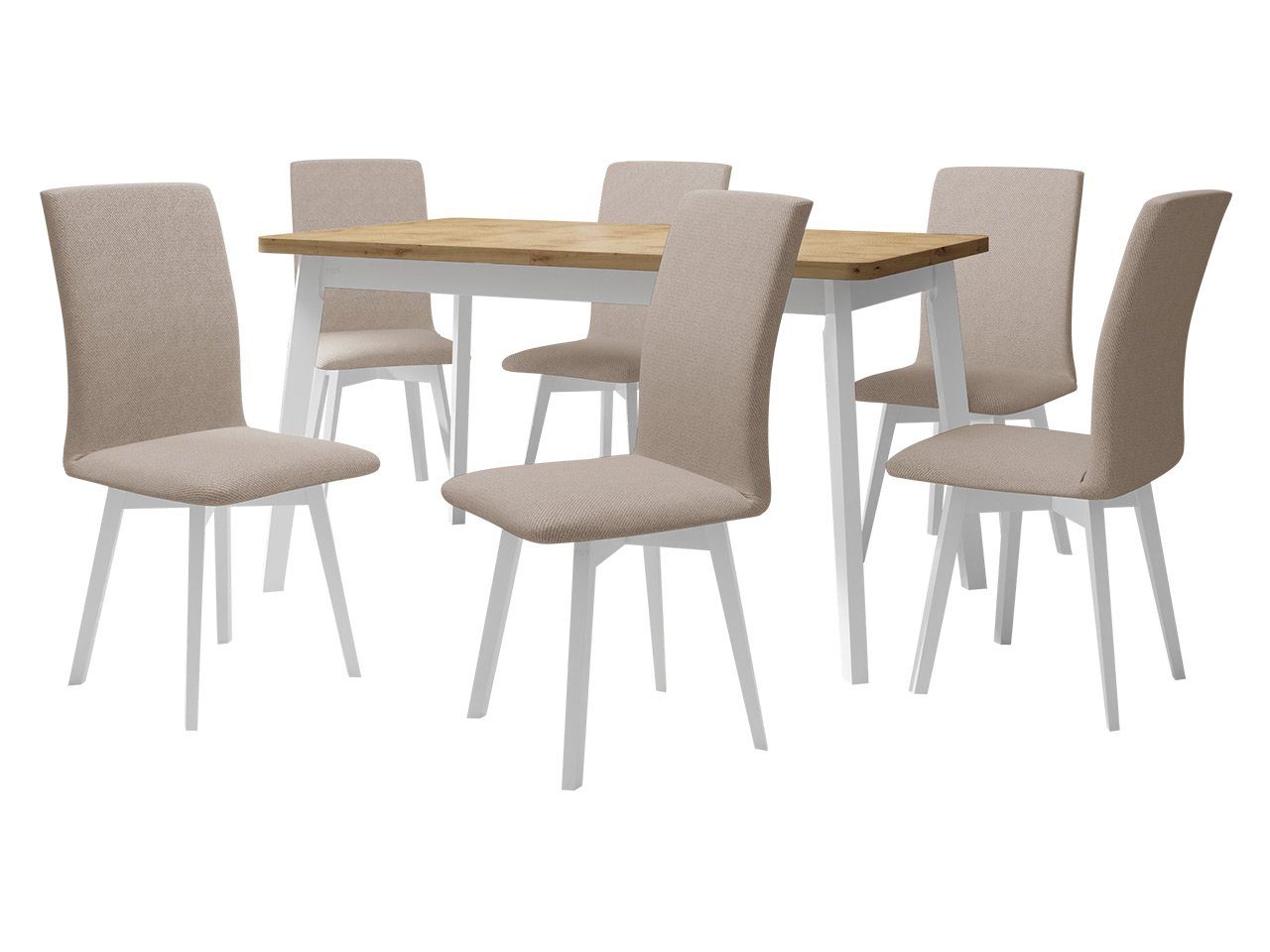 Esstisch unter MIRJAN24 Tischplatte sich Luna Stühle für Essgruppe Einlegeplatte der Oslo (7er-Set, DR-024, den VI, II), befinden Tisch 6x