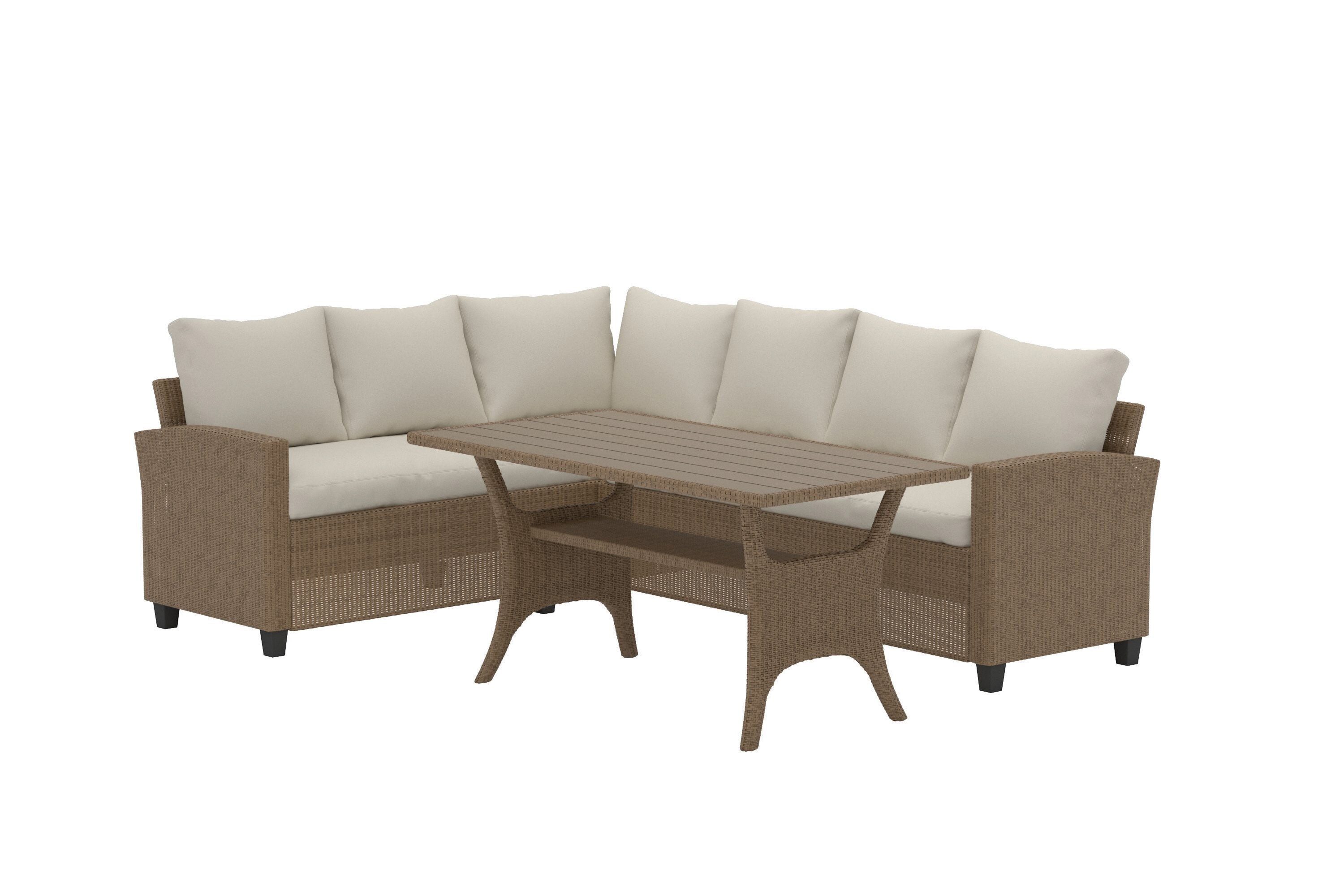 Luxusbetten24 Gartenlounge-Set Baresa, mit geflochtener Struktur