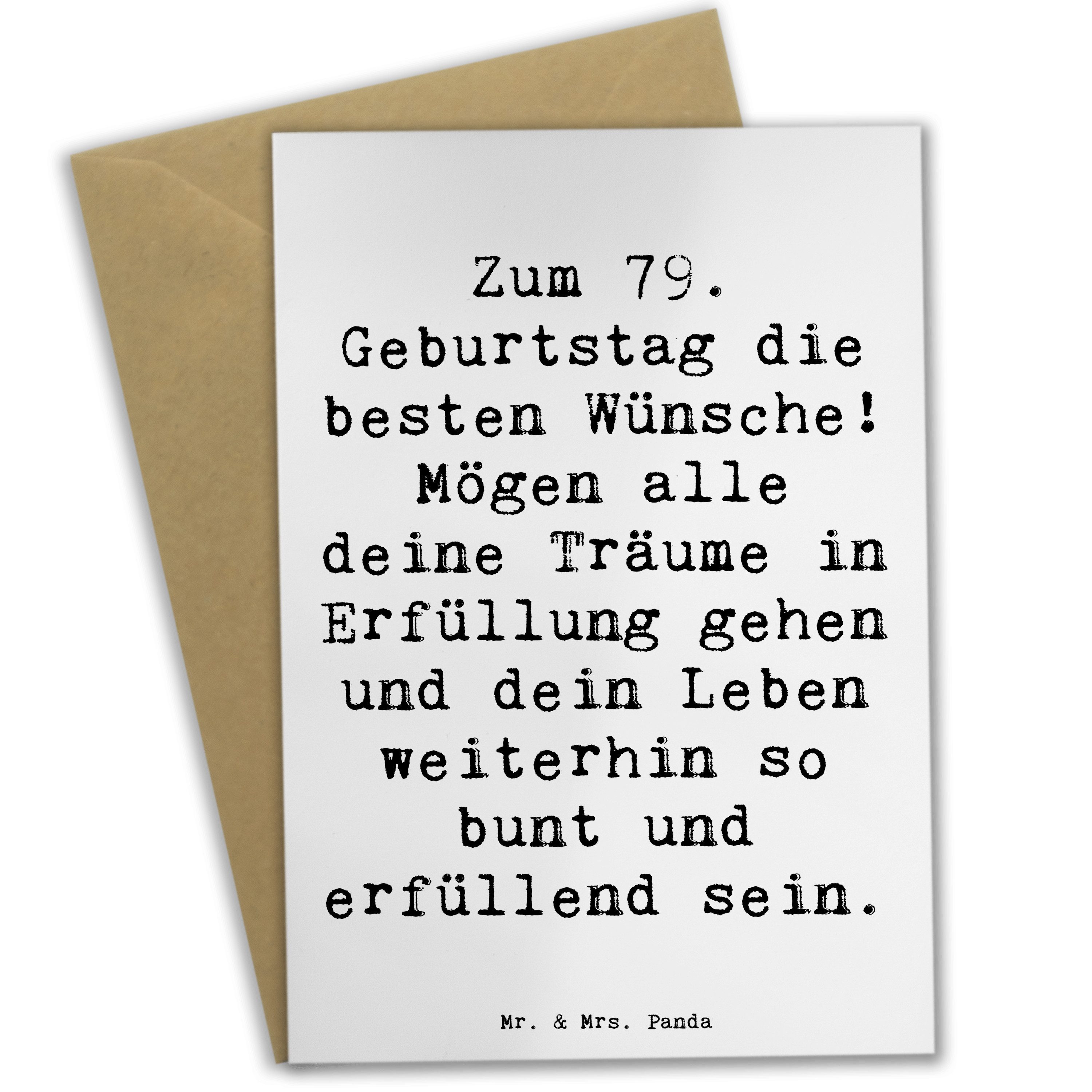 Grußkarte Spruch 79. Geburtstag - Weiß - Geschenk, glückliche Momente, Karte, h