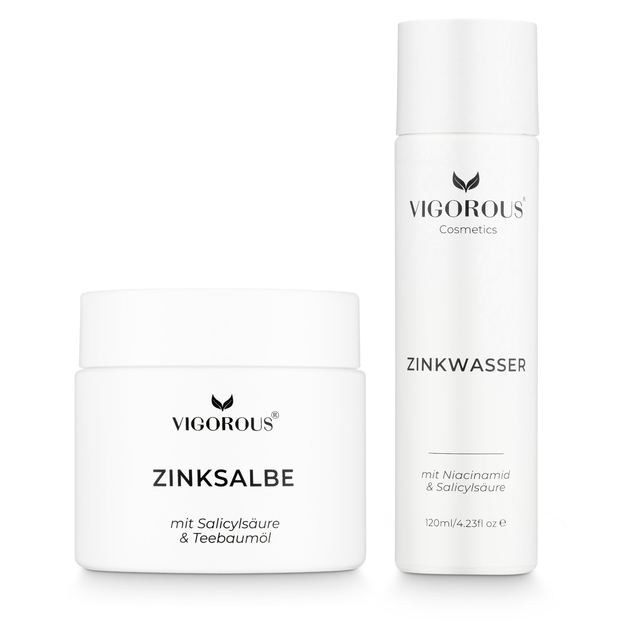 Vigorous Cosmetics Gesichtspflege-Set Anti Akne Bundle gegen Akne, Pickel und Unreinheiten Spar-Set, Nach ca. 2 Wochen bis zu 98 % weniger Unreinheiten, Made in Germany