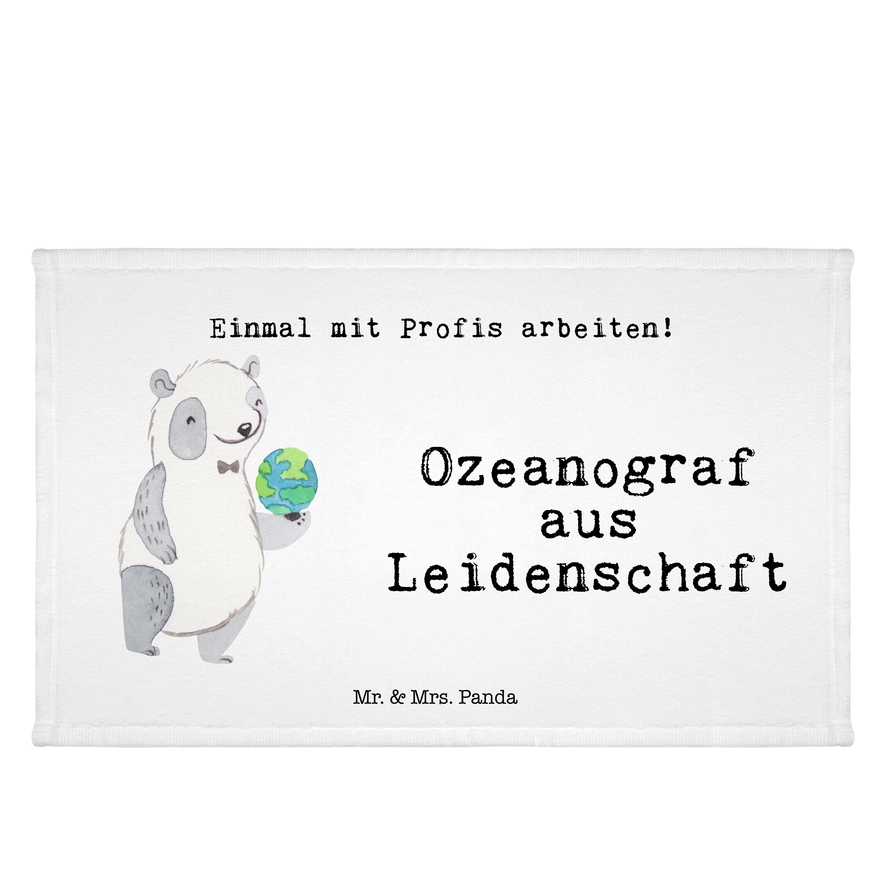 Mr. & Mrs. Geschenk, Panda Weiß Dankeschön, - - Ozeanograf aus Handtuch (1-St) Gästetuch, Leidenschaft