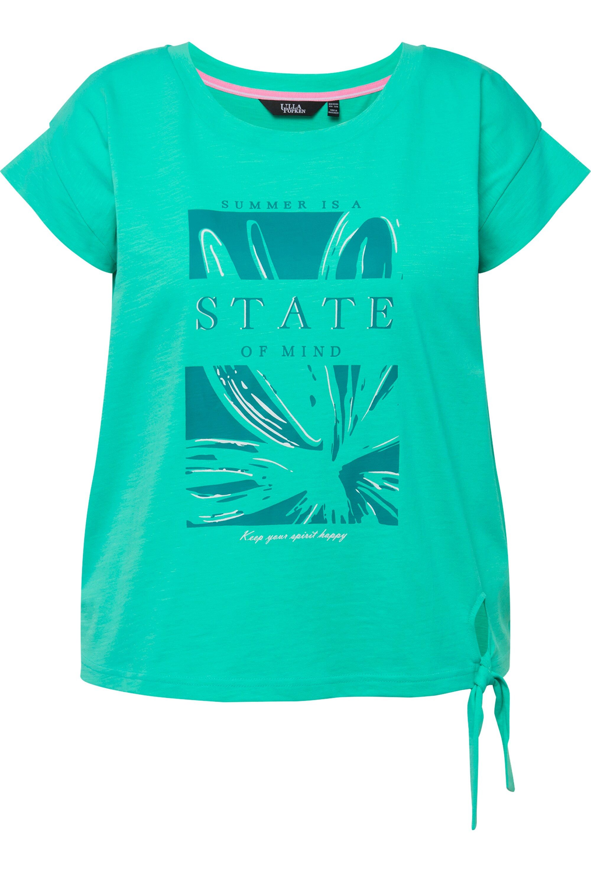 Ulla Popken Longtop Top Saumband Oversized Rundhals Cup-Ärmel günstig online kaufen