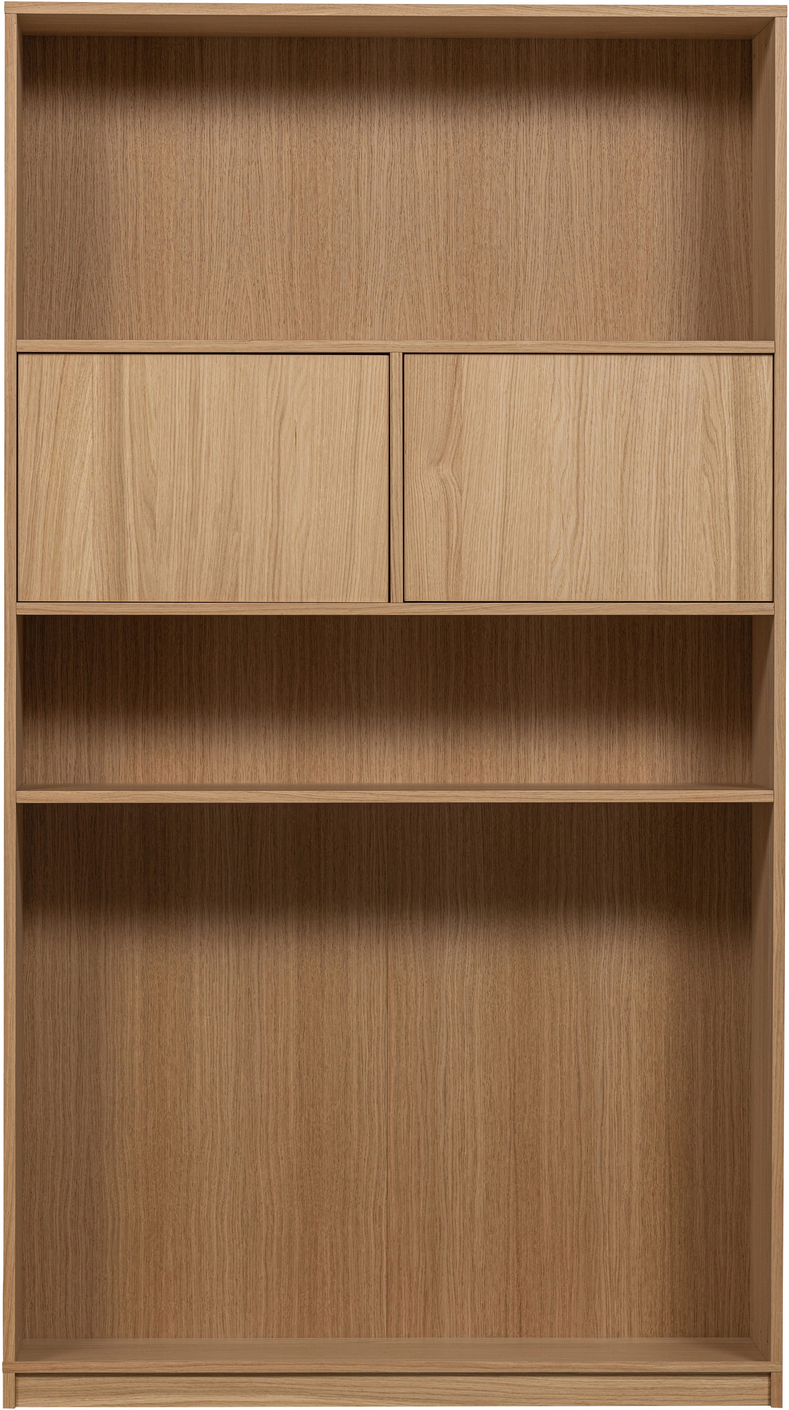 WOOOD Stauraumregal Modulair mit FSC® Eichenfurnier und Push-to-open B110 x T40 x H199 cm, Tragkraft 15 kg pro Einlegeboden, einfach zu montieren