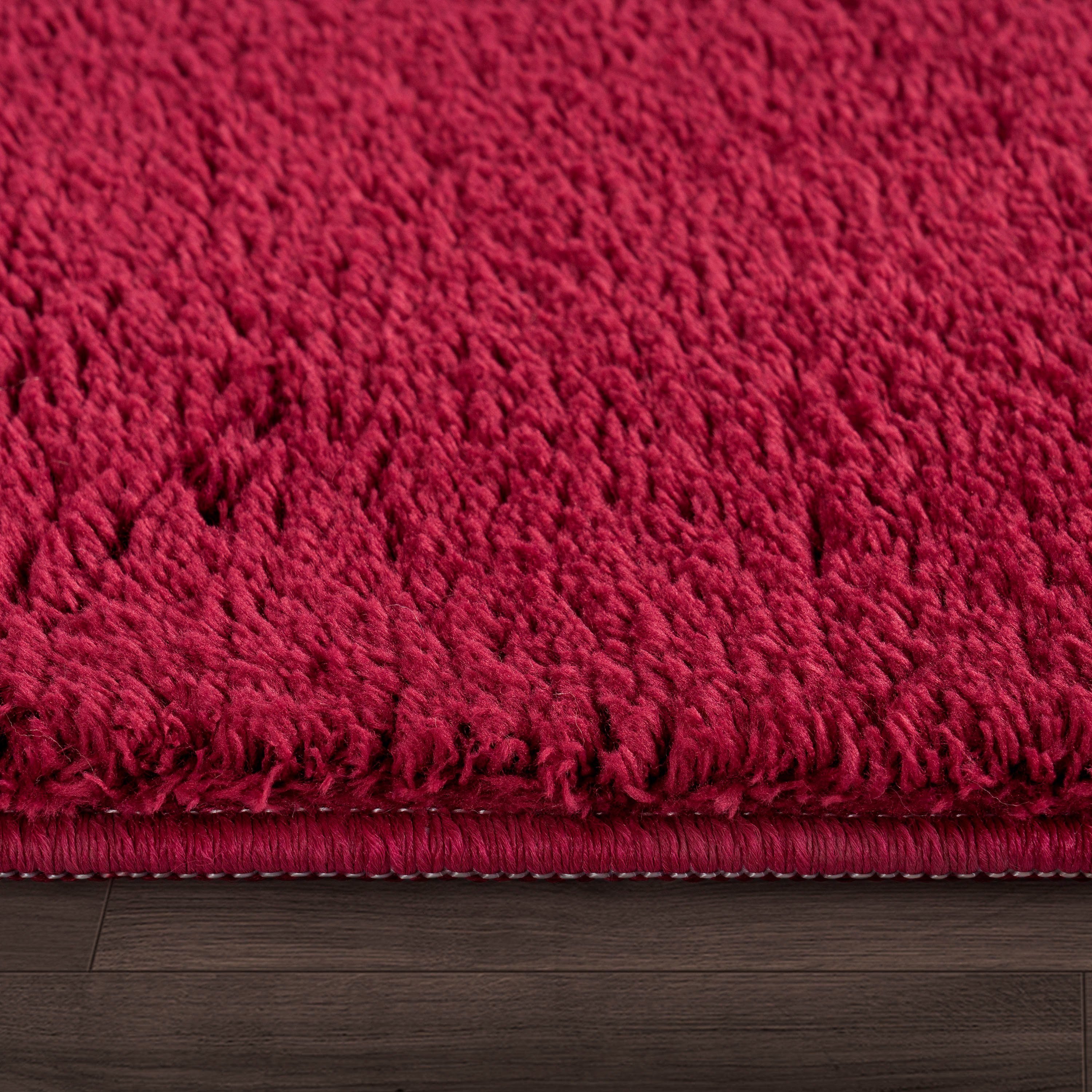 Teppich erhältlich Höhe: als rot besonders Läufer rechteckig, weich, 22 Home, waschbar, Uni-Farben, Cadiz Paco 630, mm, auch