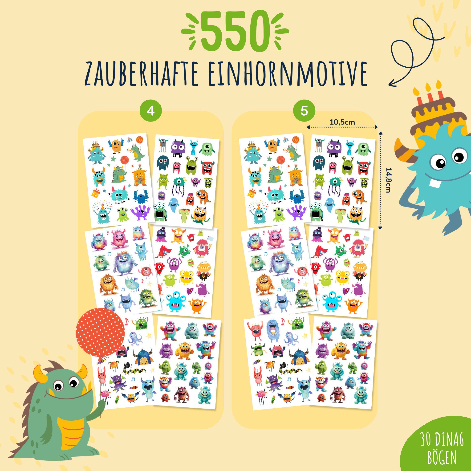 MeinBaby123® Kindertattoo 550 hautfreundliche Hauttattoos für Kinder, Geschenk für Kinder, Mitgebsel Kindergeburtstag, Geschenk Jungs & Mädchen