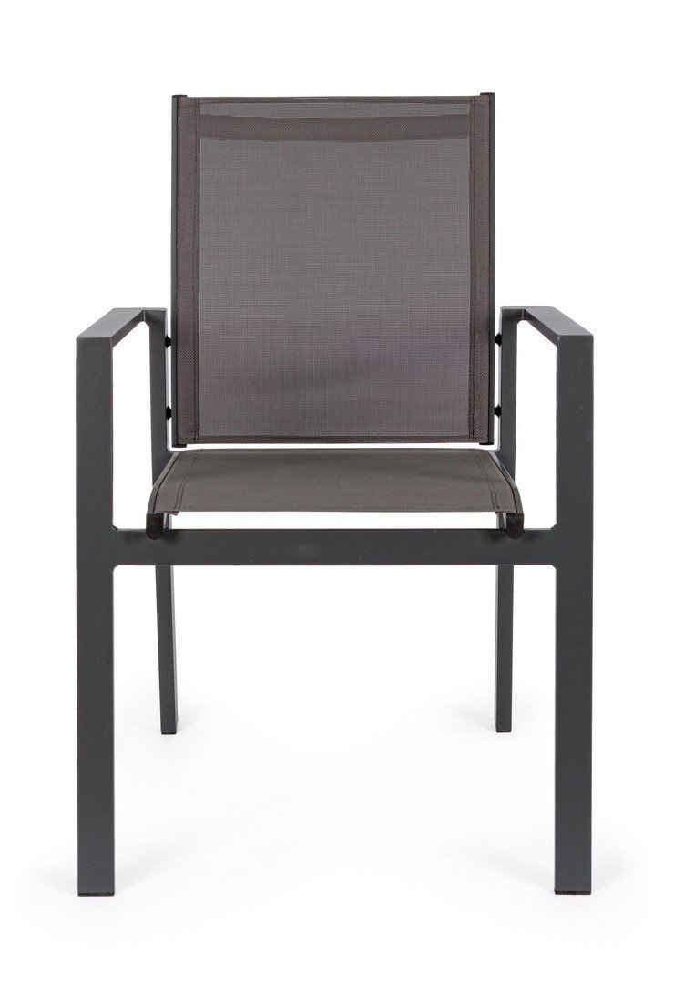 Natur24 Gartenstuhl 6er Set Stühle Crozet 56,5 x 62 x 88 cm Aluminium und Textil