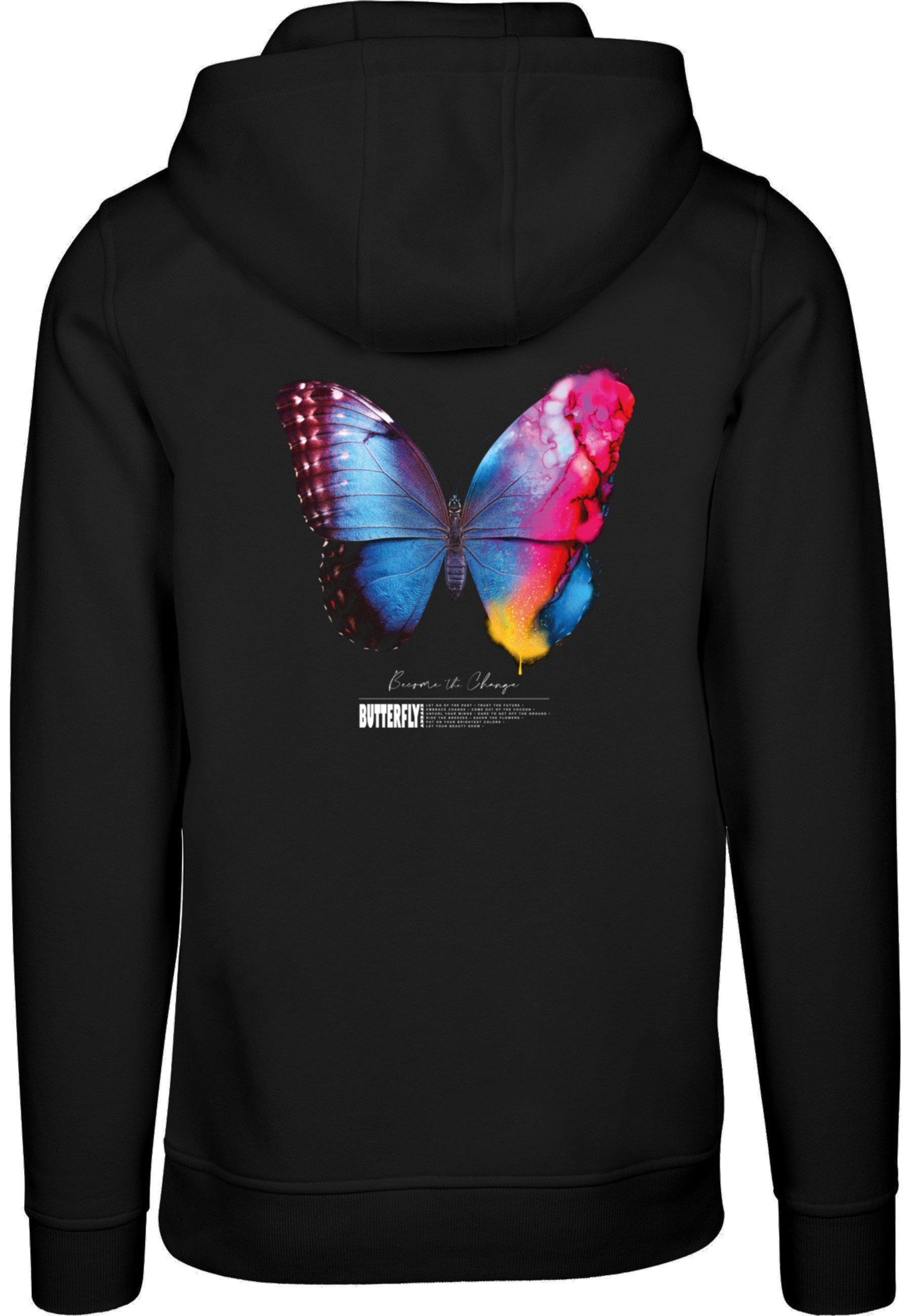 MisterTee Kapuzenpullover MisterTee Herren Become the Change Butterfly 2.0 Hoody (1-tlg)