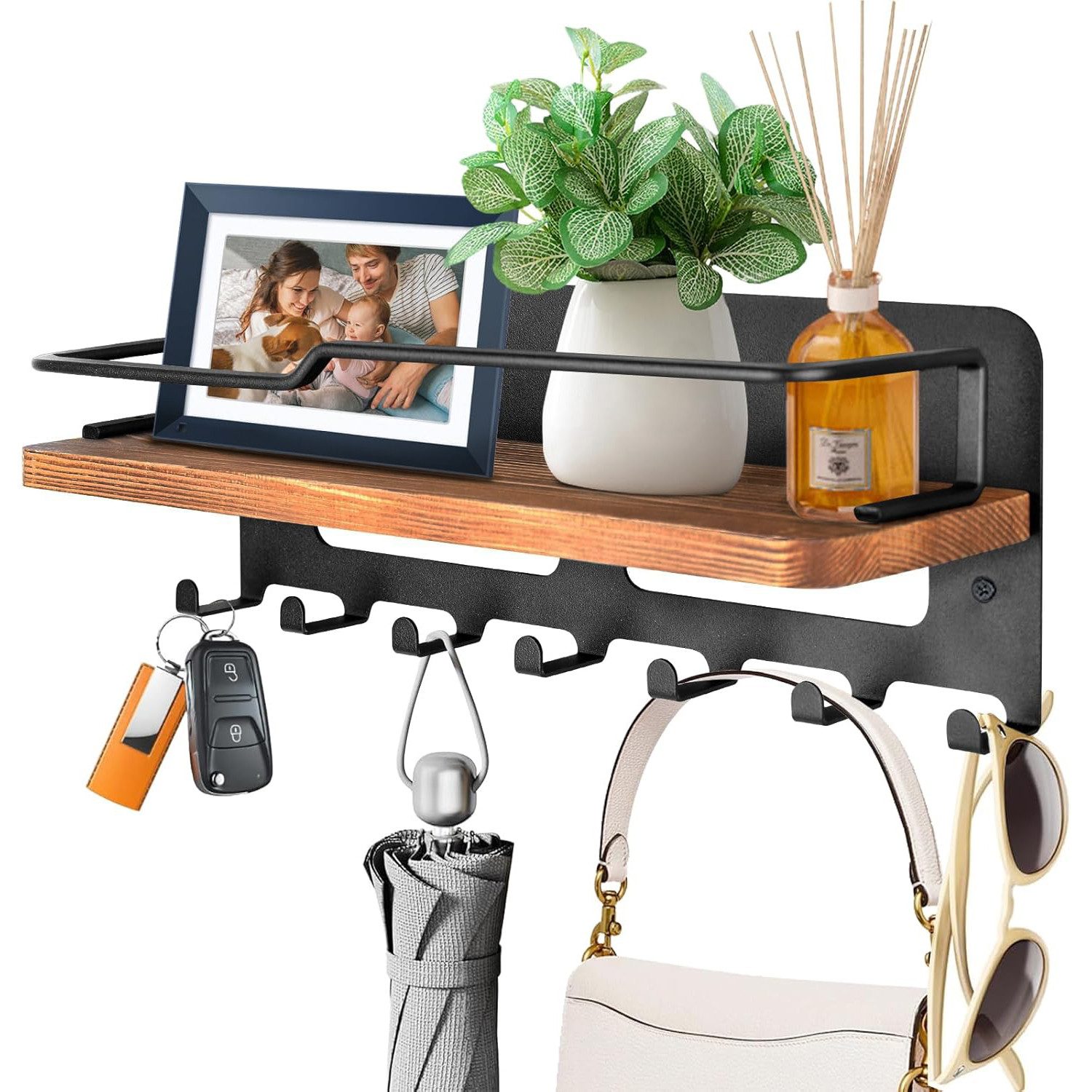 Refined Living Schlüsselbrett Schlüsselbrett Holz mit Ablage Schlüsselhalte günstig online kaufen