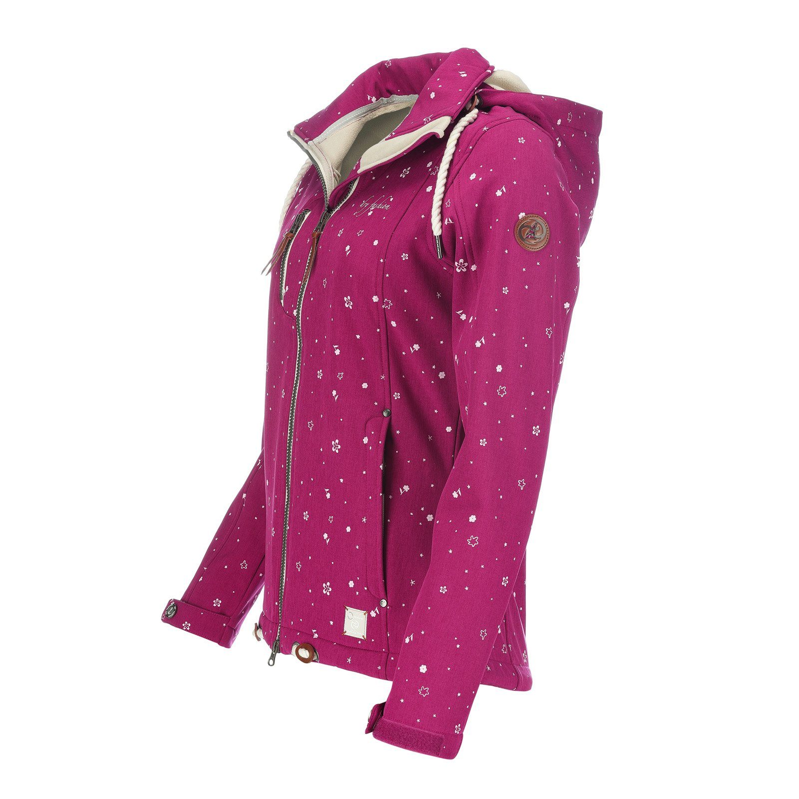 Dry Fashion Softshelljacke Niebüll Damen Outdoor Jacke Niebüll mit verstellbarer und abnehmbarer Kapuze – Bild 3 von 5