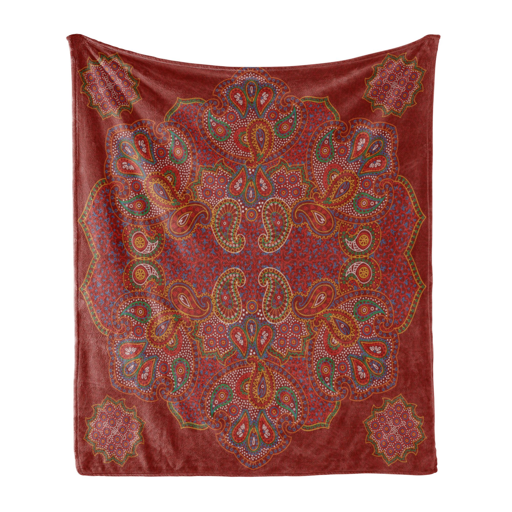 Wohndecke Gemütlicher Plüsch für den Innen- und Außenbereich, Abakuhaus, Mandala Motiv Traditionelles Paisley