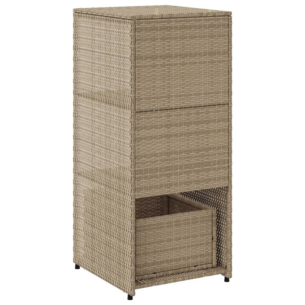 vidaXL Gartenbox, Gartenschrank Beige 50x55x115 cm Poly Rattan, Garten Schachtel