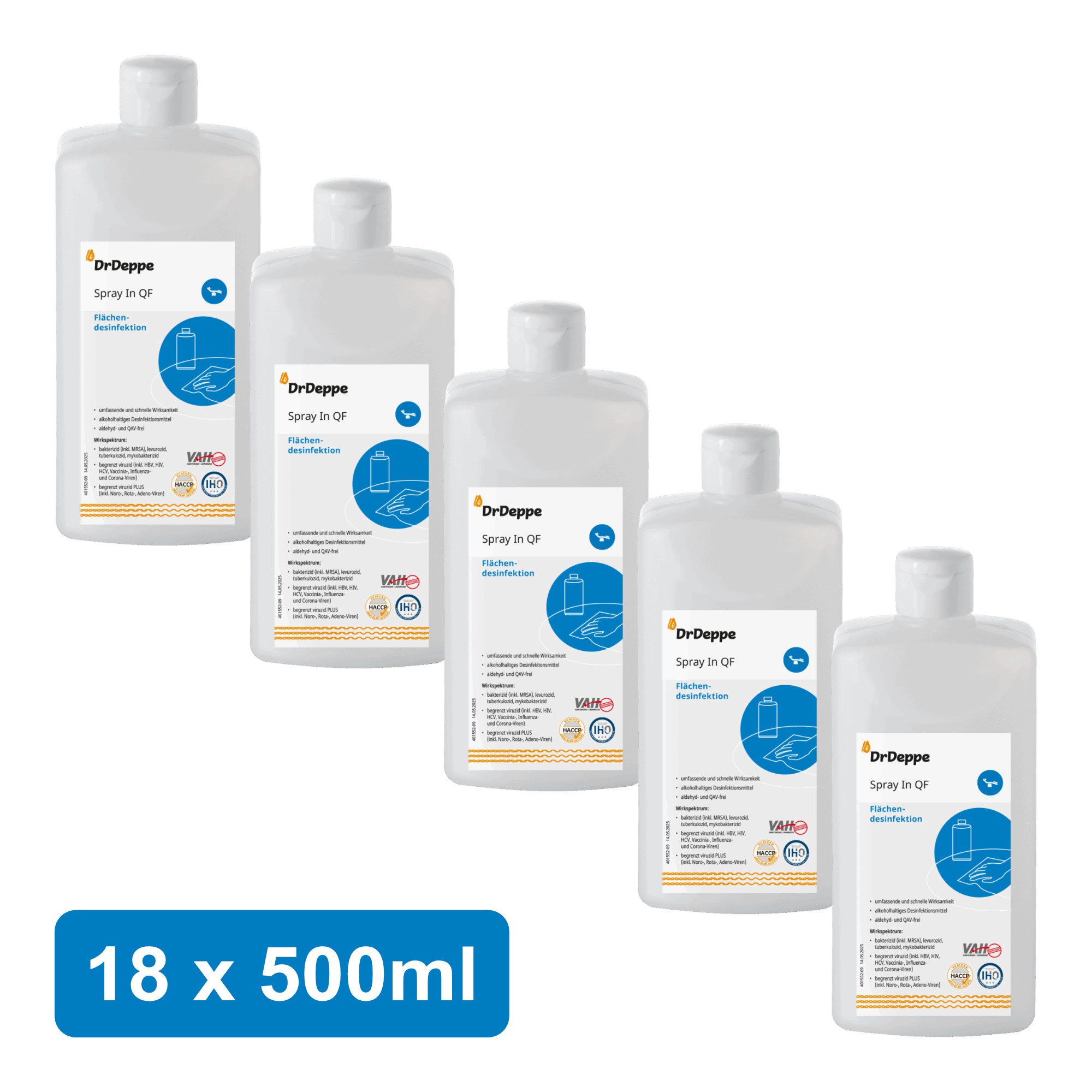 Dr.Deppe Spray In QF - alkoholhaltiges Flächendesinfektionsmittel Oberflächen-Desinfektionsmittel (18-St)