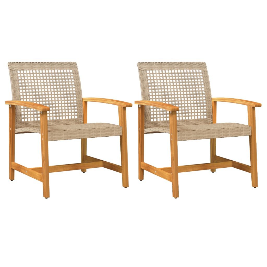 vidaXL Sofaelement Gartenstühle 2 Stk. Beige günstig online kaufen