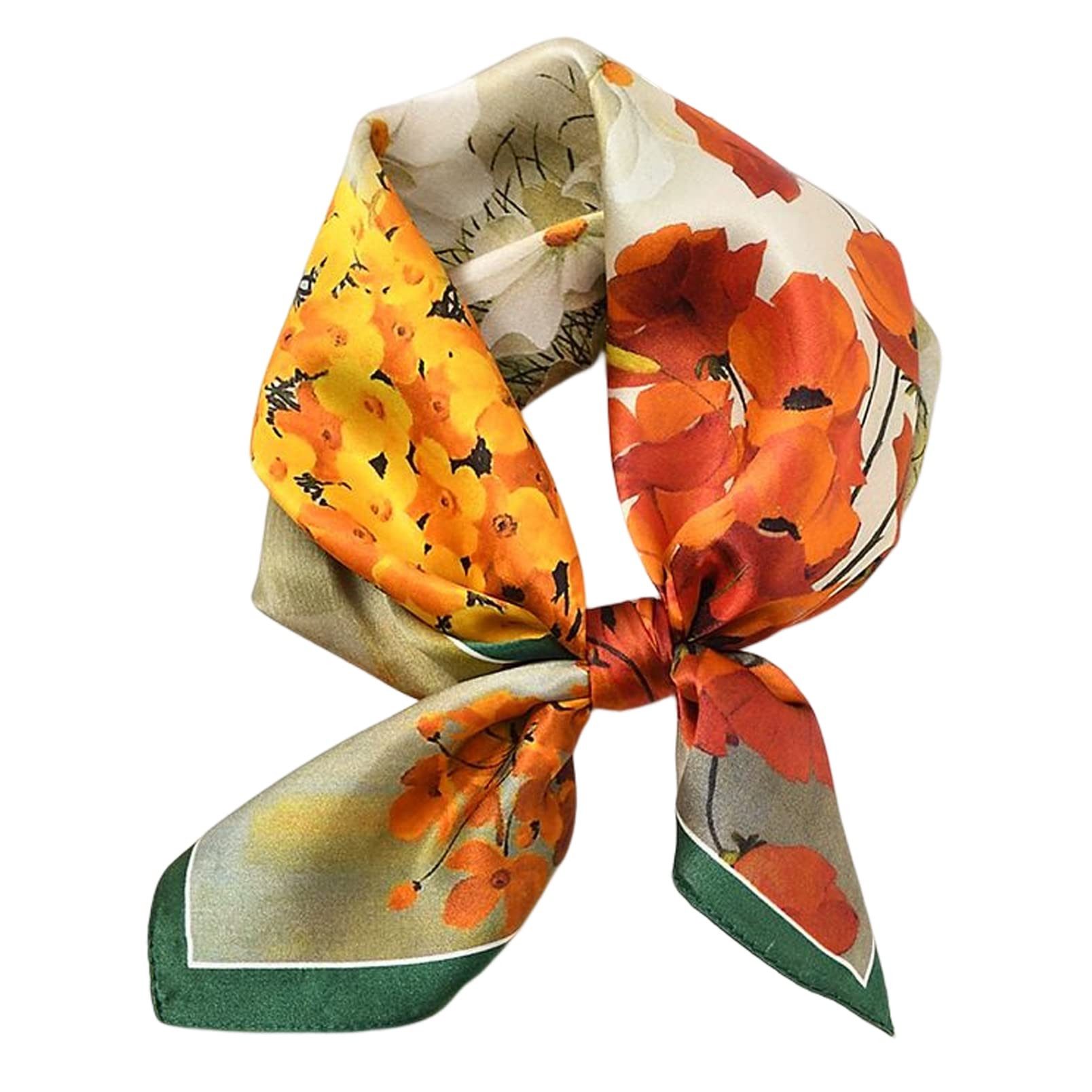 RWEUOQ Seidenschal Seidentuch Damen mit Blumenmuster, günstig online kaufen