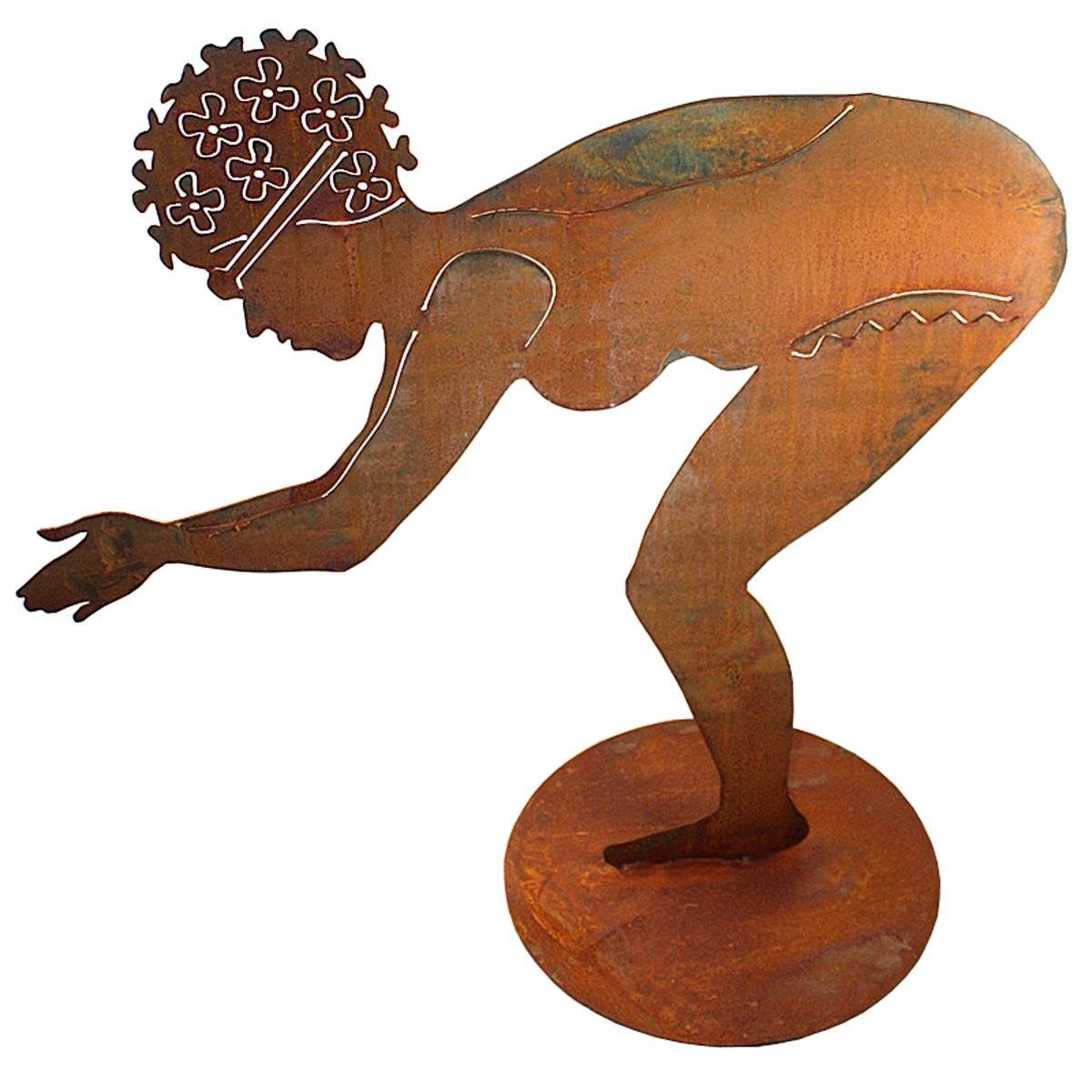 Gartenfigur 440s Rost Schwimmerin Berta, auf Platte, H ca. 72 cm
