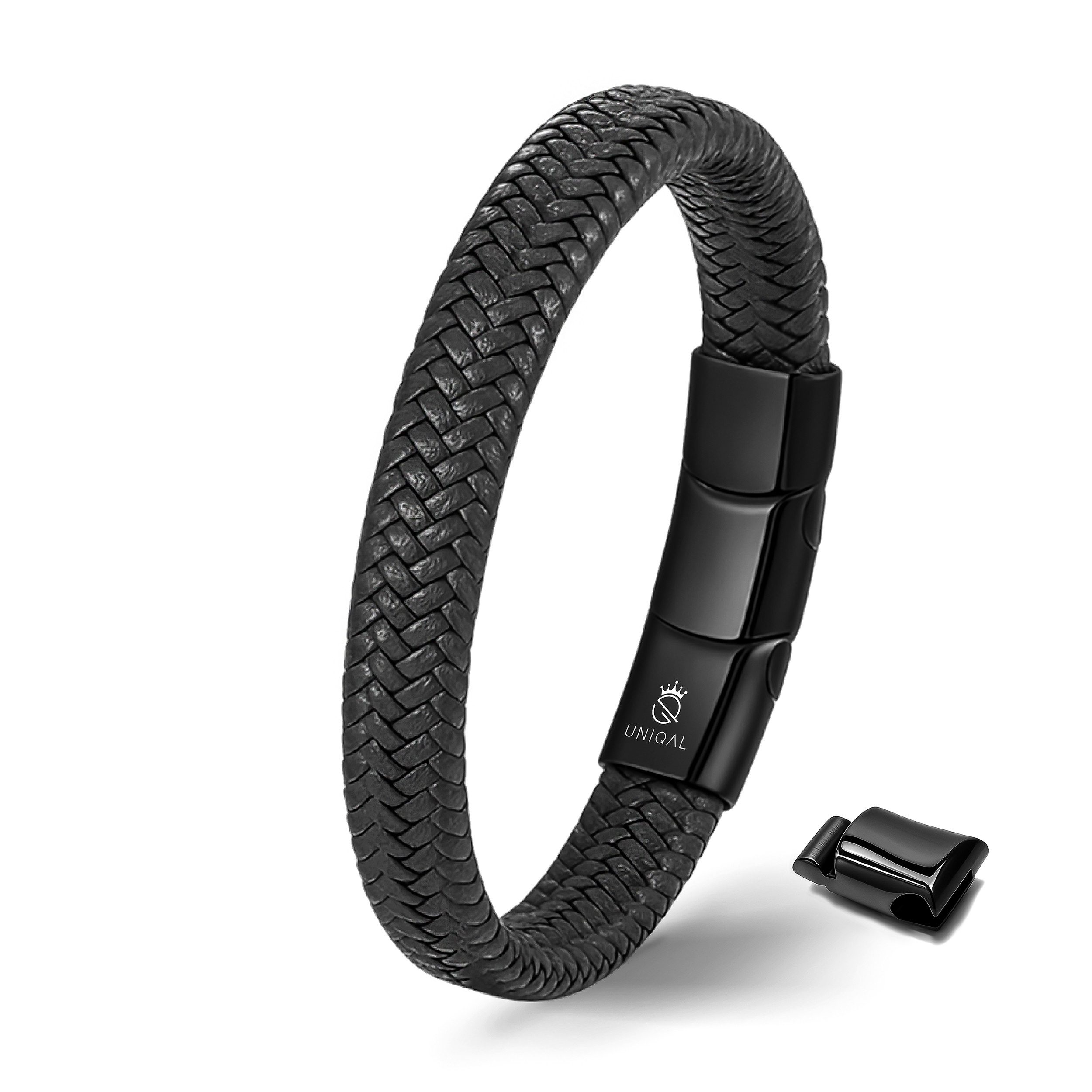 UNIQAL.de Lederarmband "MULTY COLOR" Geflochtenes Echtlederaccessoire mit Magnetverschluss (Edelstahl, Verlängerungsglied, Unisex, klassisches Design), Premium-Qualität – handgefertigt, kombinierbar, sportlich-elegant.
