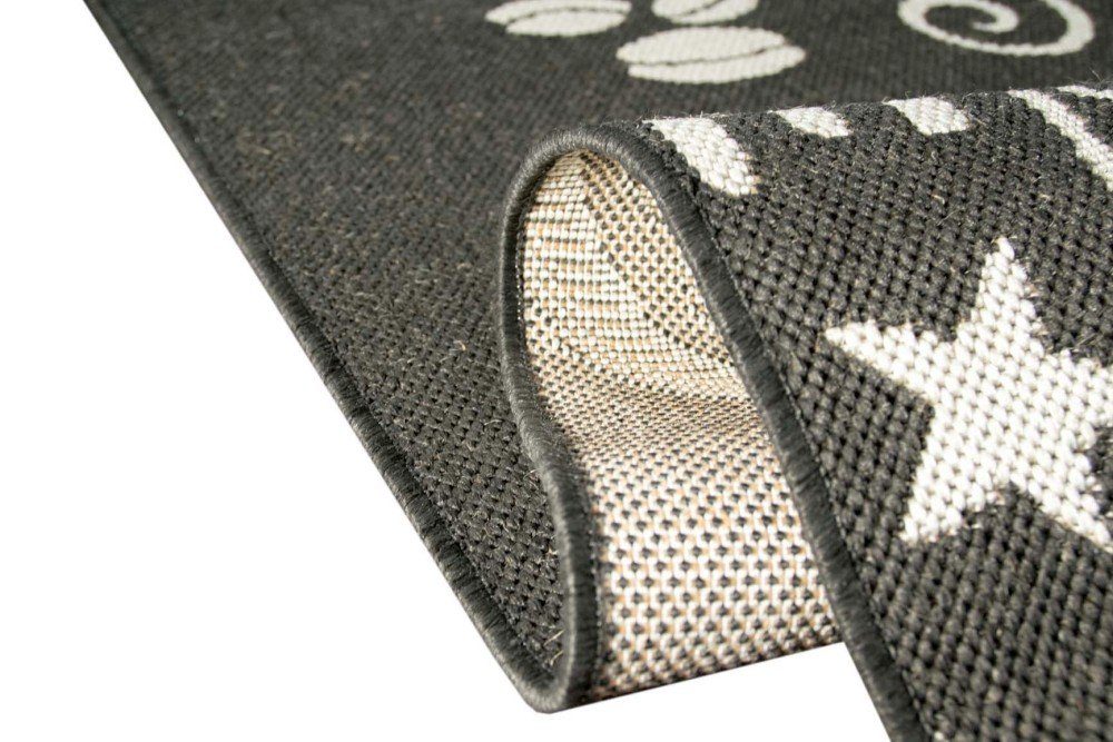 Teppich Teppich Sisal mm 8 Küchenteppich Höhe: weiß, Optik rechteckig, Carpetia, Coffee Küchenläufer schwarz