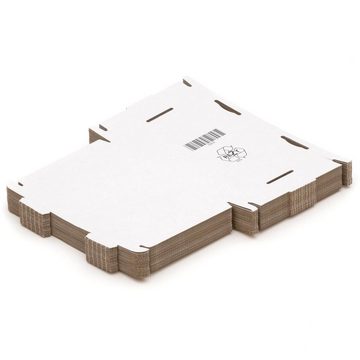 KK Verpackungen Versandkarton, 25 Großbriefkartons 220 x 155 x 15 mm Postversand Warenversand Wellpappkartons Weiß