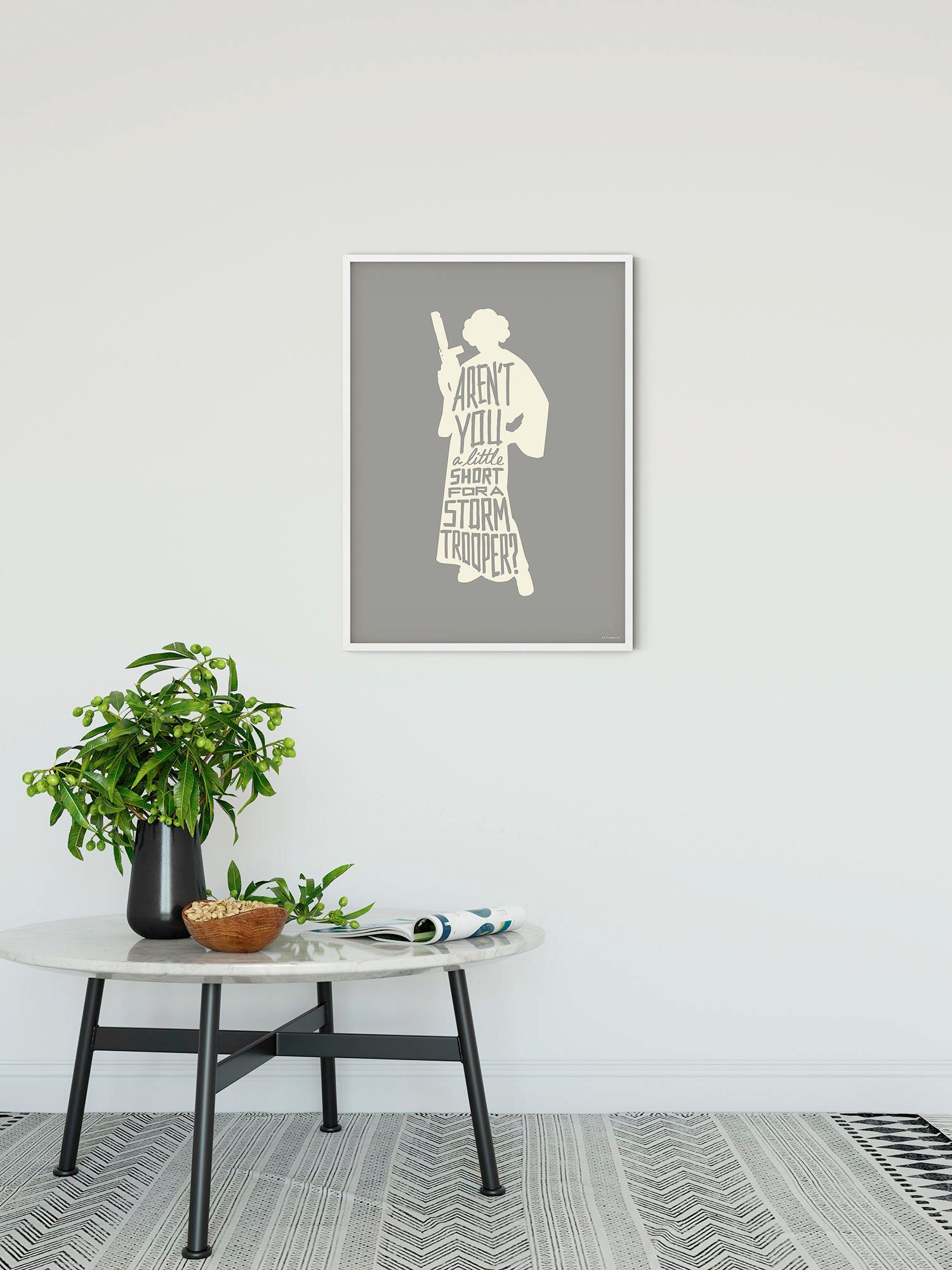 Komar Bild Star Wars Silhouette Quotes Leia, Disney (1 St), Wandbild zur Dekoration im Kinderzimmer - ohne Rahmen