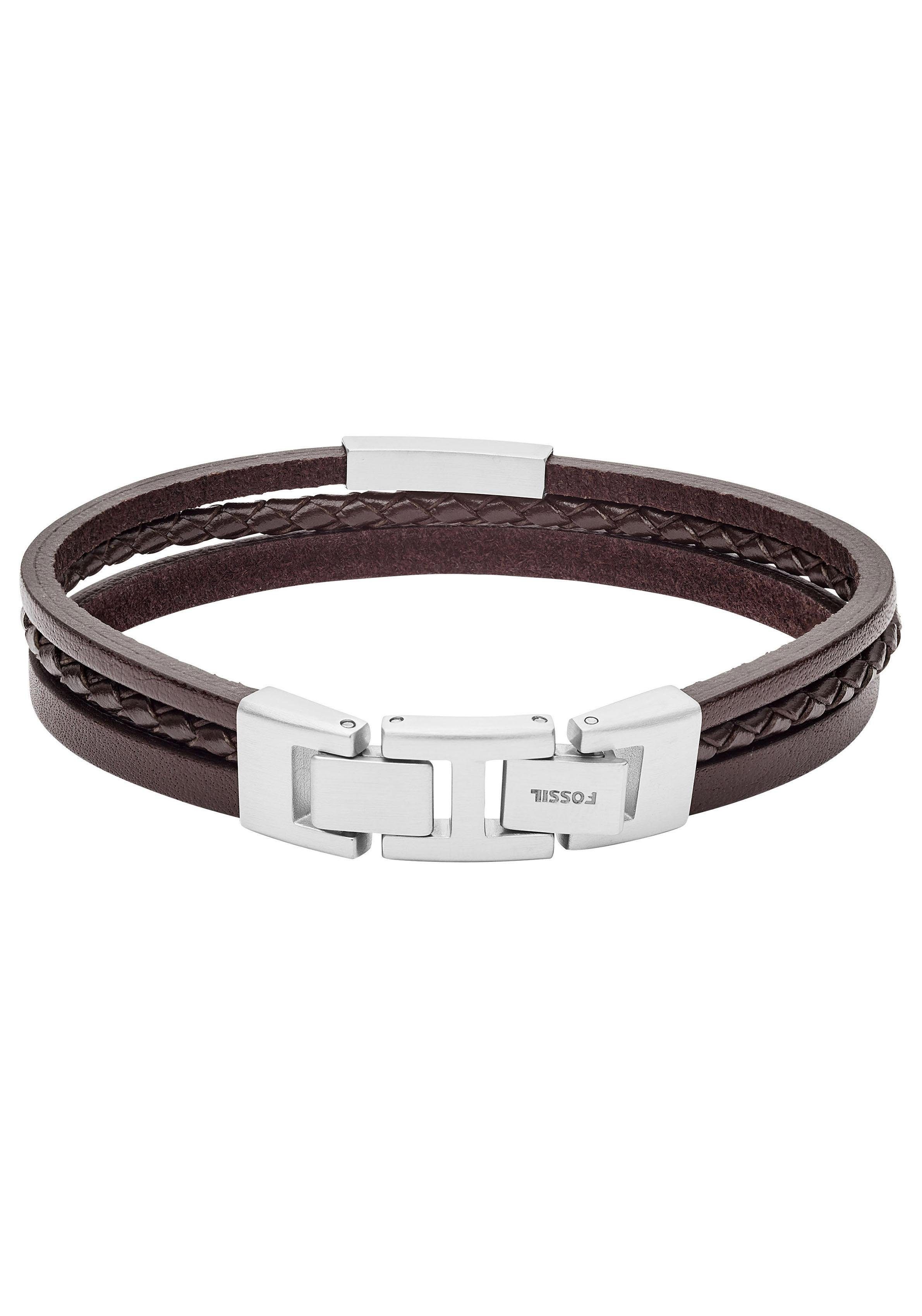 Fossil Armband Schmuck Geschenk Edelstahl Leder VINTAGE CASUAL