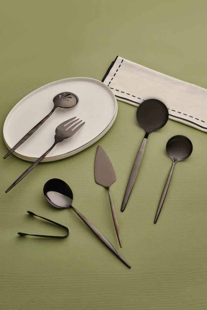 Karaca Besteck-Set Karaca Orion Schwarz 7-teiliges Service-Set, 1 Personen