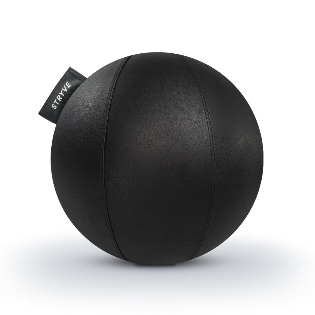 Stryve Sitzball Sitzball Büro (65cm), Ergonomischer Gymnastikball mit waschbarem Bezug und Wegrollschutz
