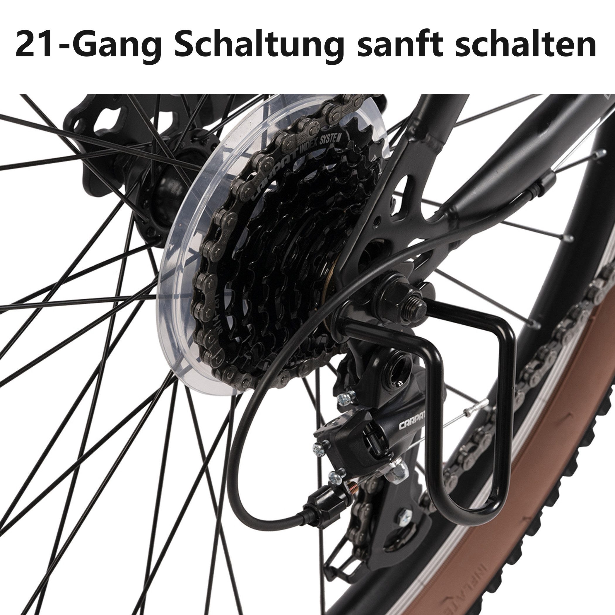 Velors Mountainbike 26 27.5 29 Zoll Fahrrad für Herren Damen, Mädchen und Jungen, 21 Gang, Kettenschaltung, (V-Bremse, Federgabel), Hochwertiger Rahmen, MTB Hardtail Fahrrad Bike, Jugendfahrrad