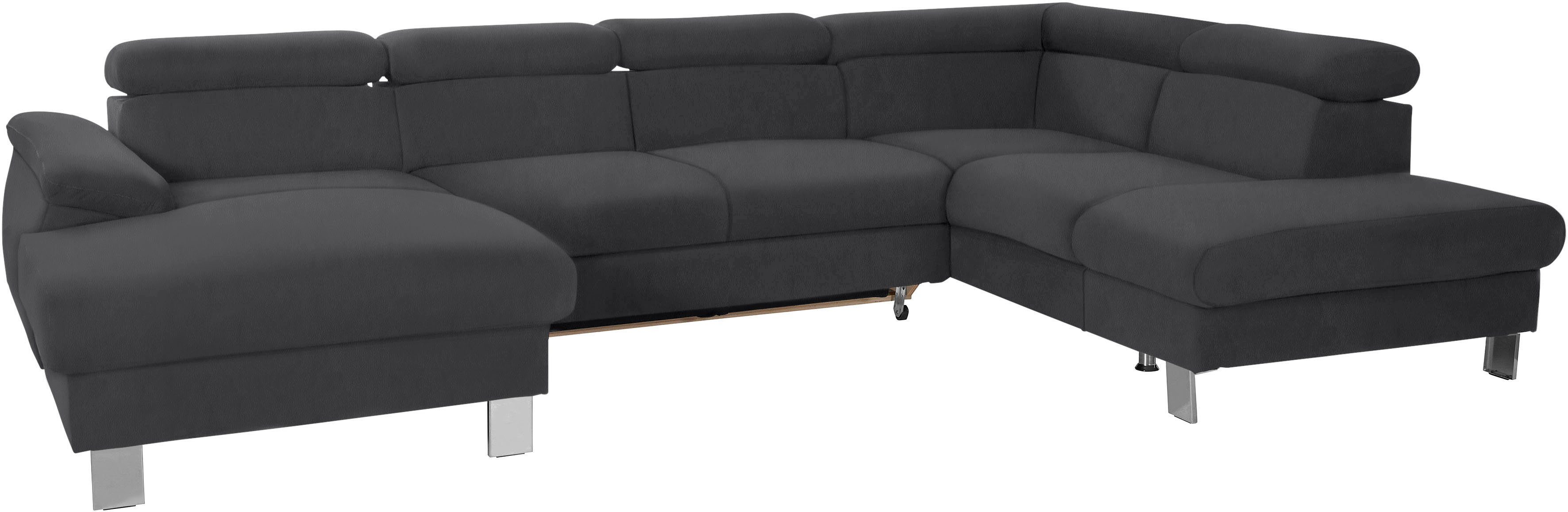 COTTA Wohnlandschaft Komaris U-Form, B: 320 cm, mit Kopfteilverstellung, optional Bettfunktion, Bettkasten & Licht