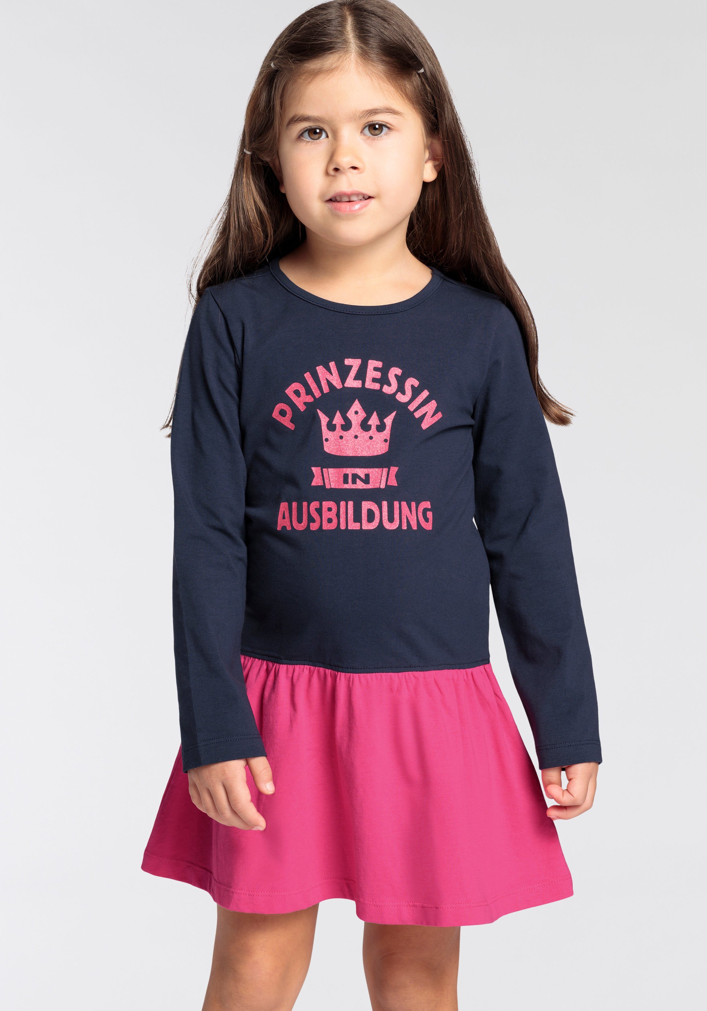 KIDSWORLD Jerseykleid PRINZESSIN IN AUSBILDUNG, kleine Mädchen für Sprüchedruck