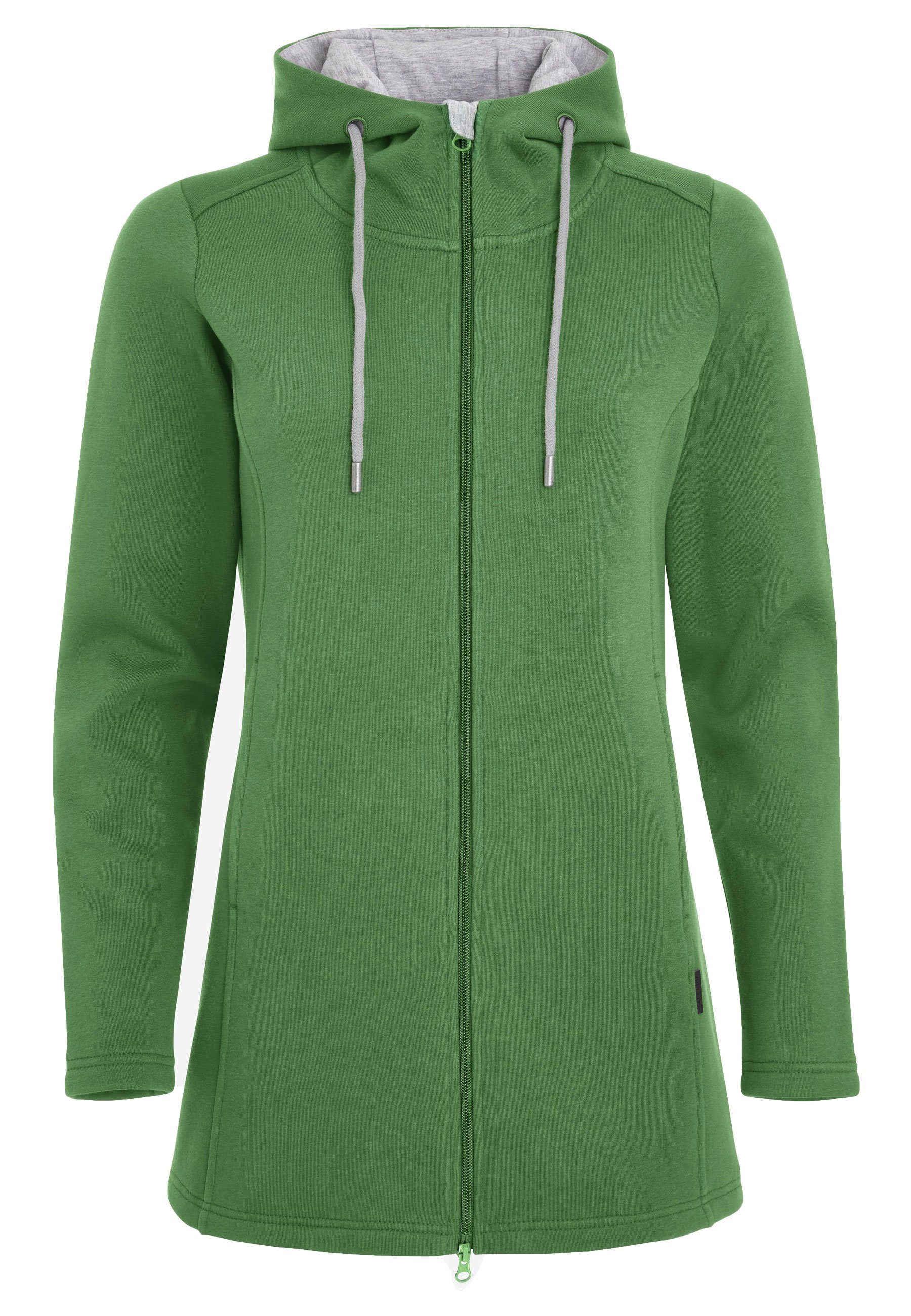 Elkline Strickfleecejacke Lily mossgreen weiches Jersey 2-Wege-Reißverschluss Material