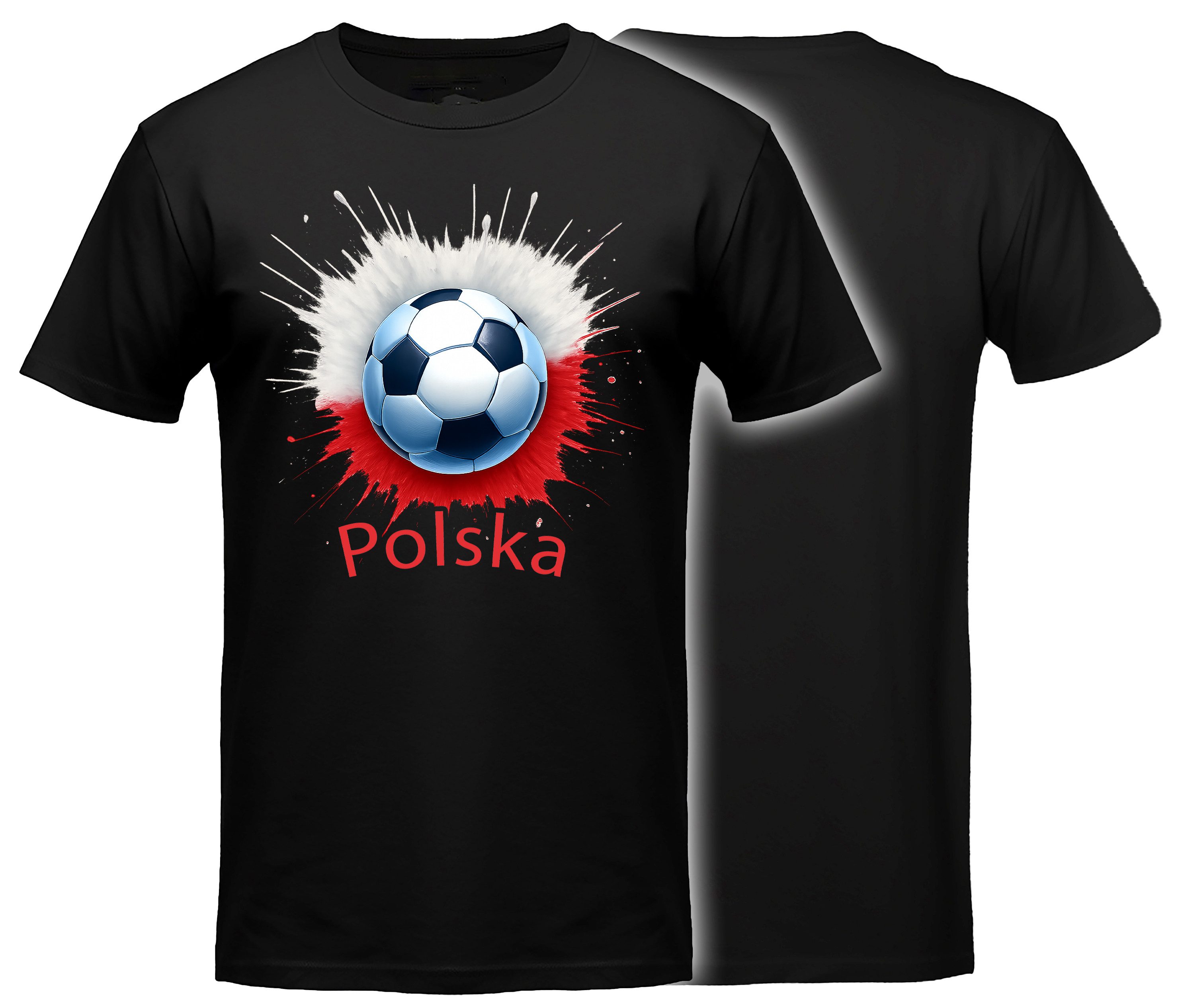 MyDesign24 T-Shirt Fussball Shirt - WM T-Shirt schwarz Herren und Damen Fussball kurzarm Polen Fan-Shirt i681